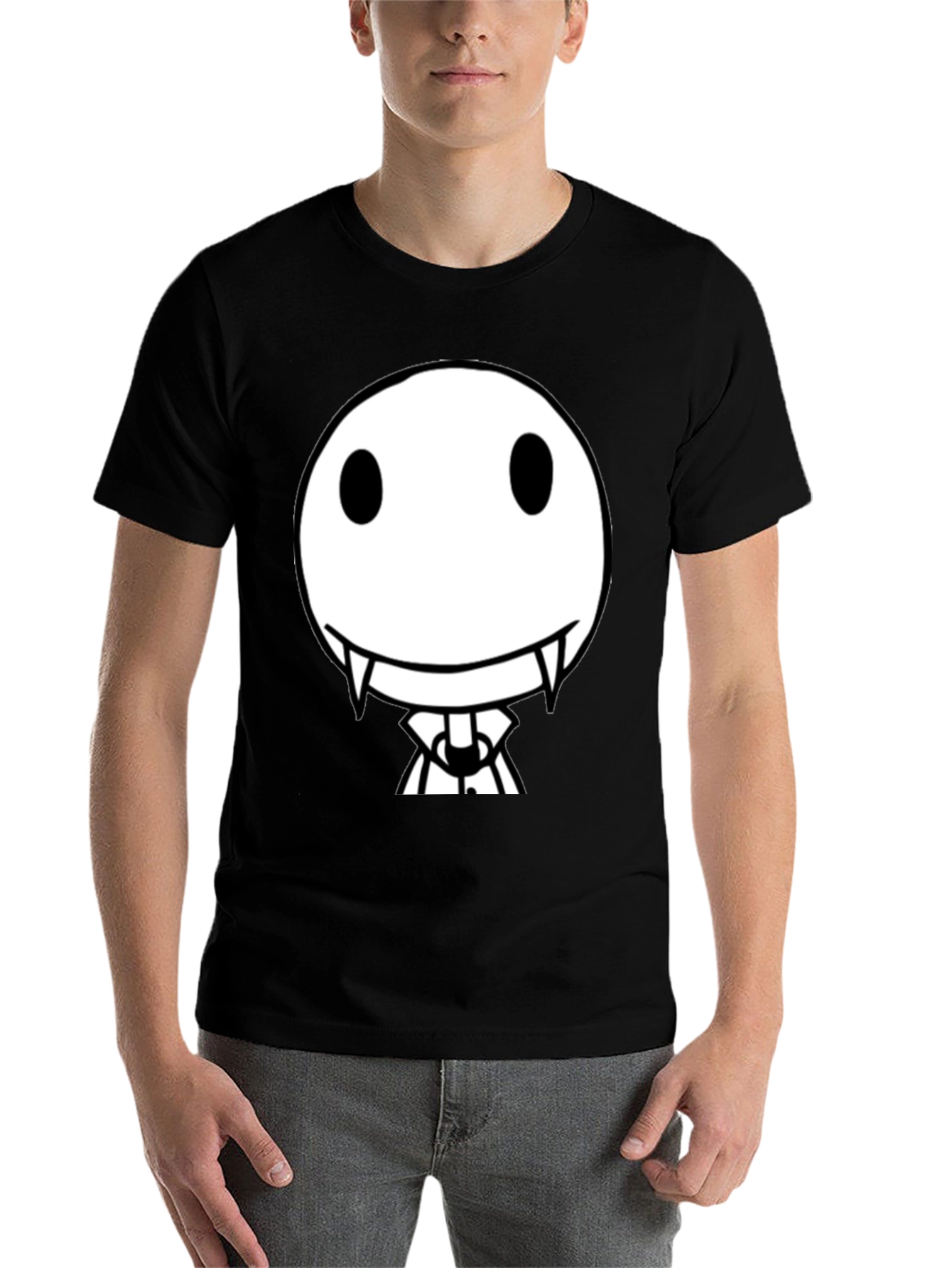 Black Spooky Smile Black T-Shirt view 7