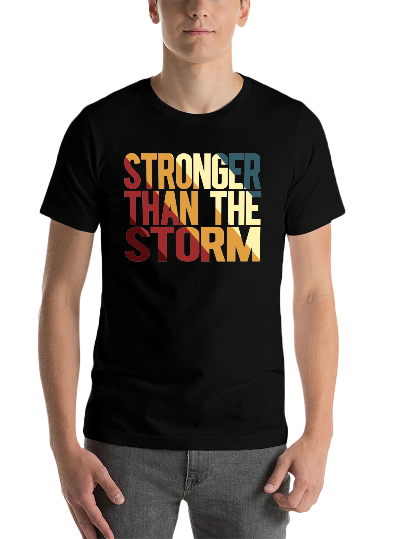 Black Stronger Than The Storm Graphic Print Tee view 7