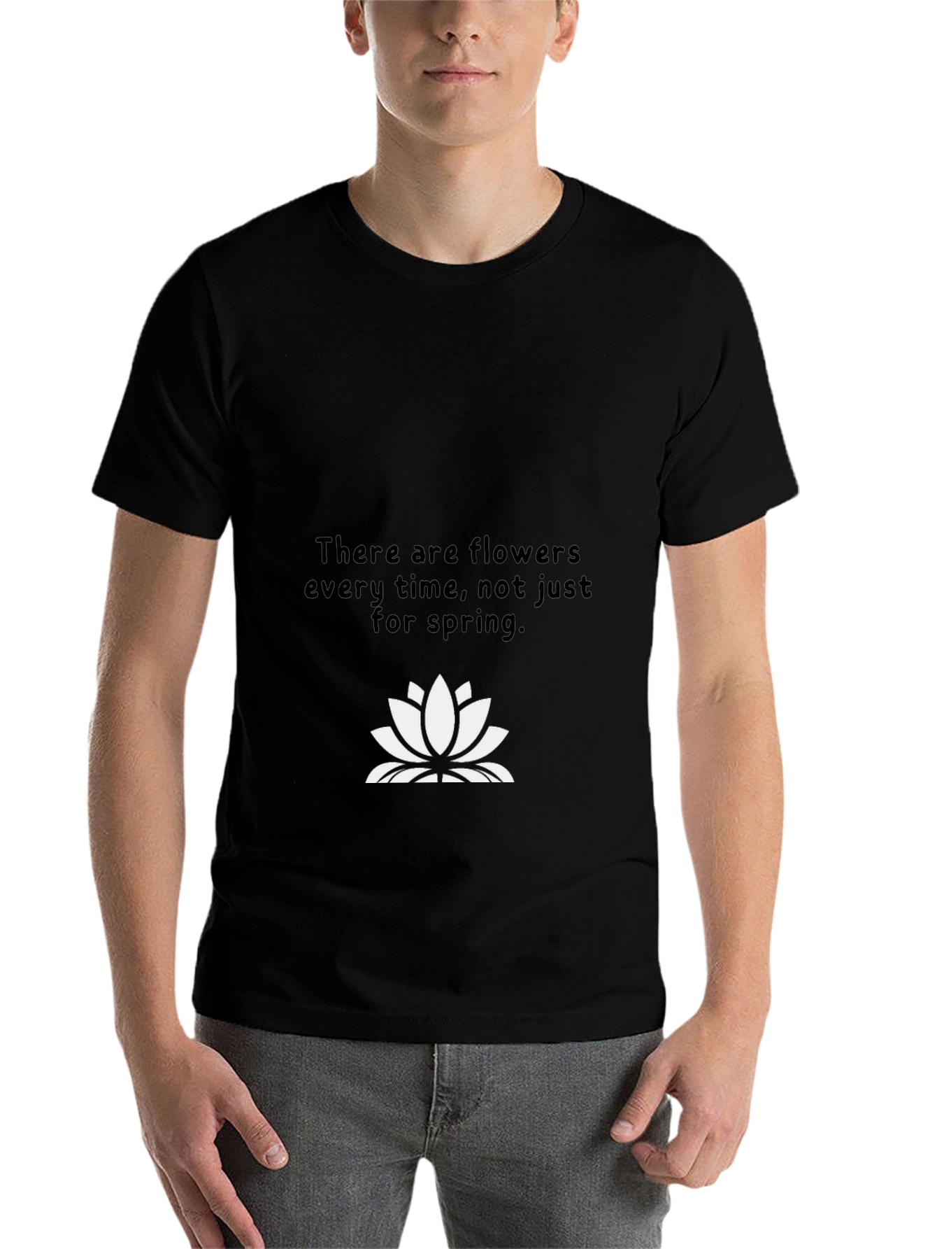 Black Floral Graphic Tee - Flowers Every Time view 7