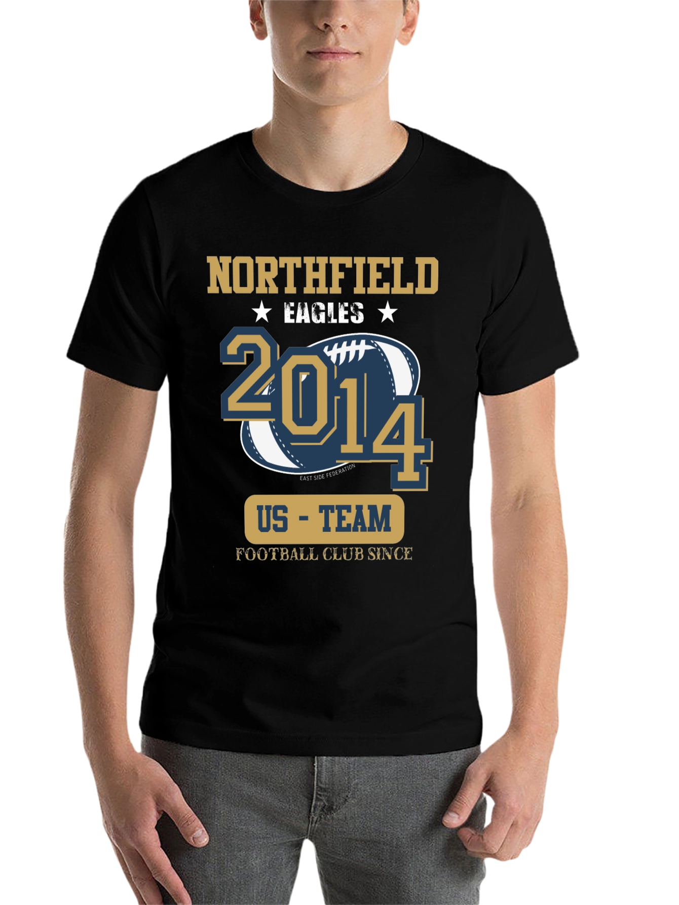 Black Northfield Eagles Football T-Shirt view 7