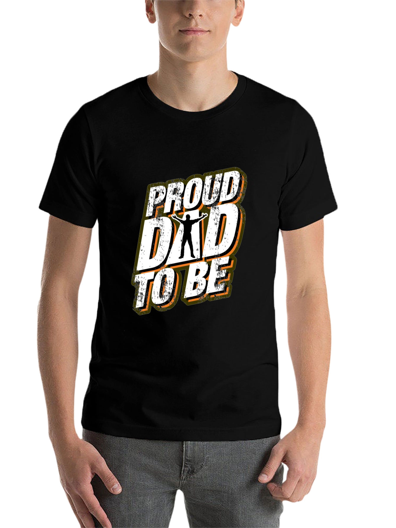 Black Proud Dad To Be Graphic Tee - Black view 7