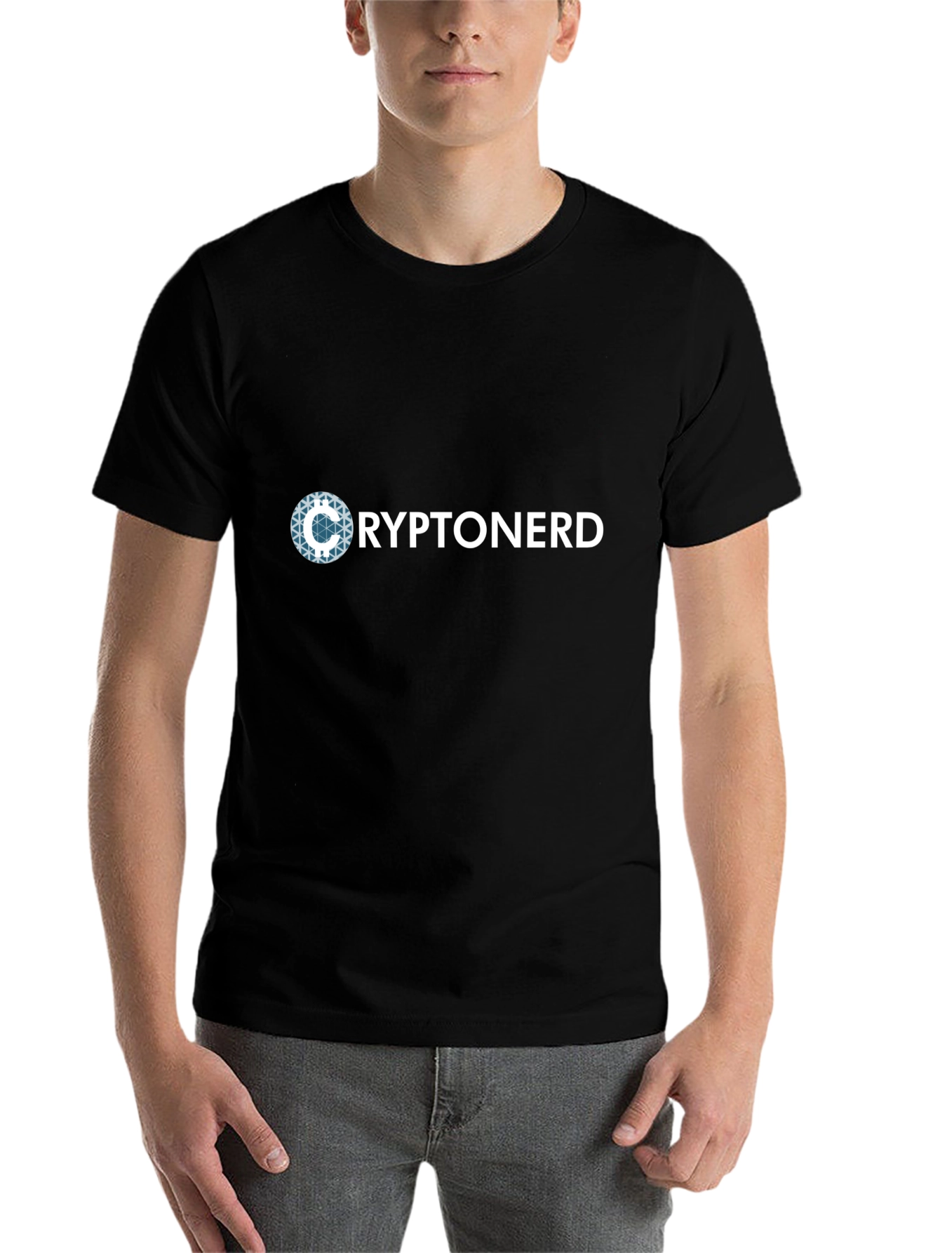 Black CryptoNerd Graphic Tee - Bitcoin Enthusiast T-Shirt view 7