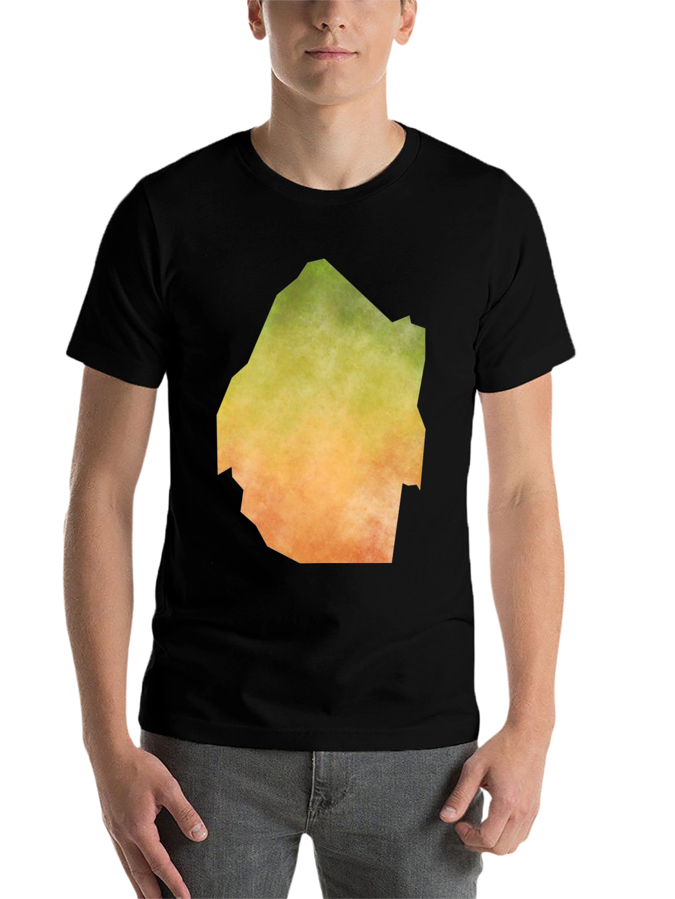 Black Abstract Graphic Tee - Stylish Men's Black T-Shirt view 7