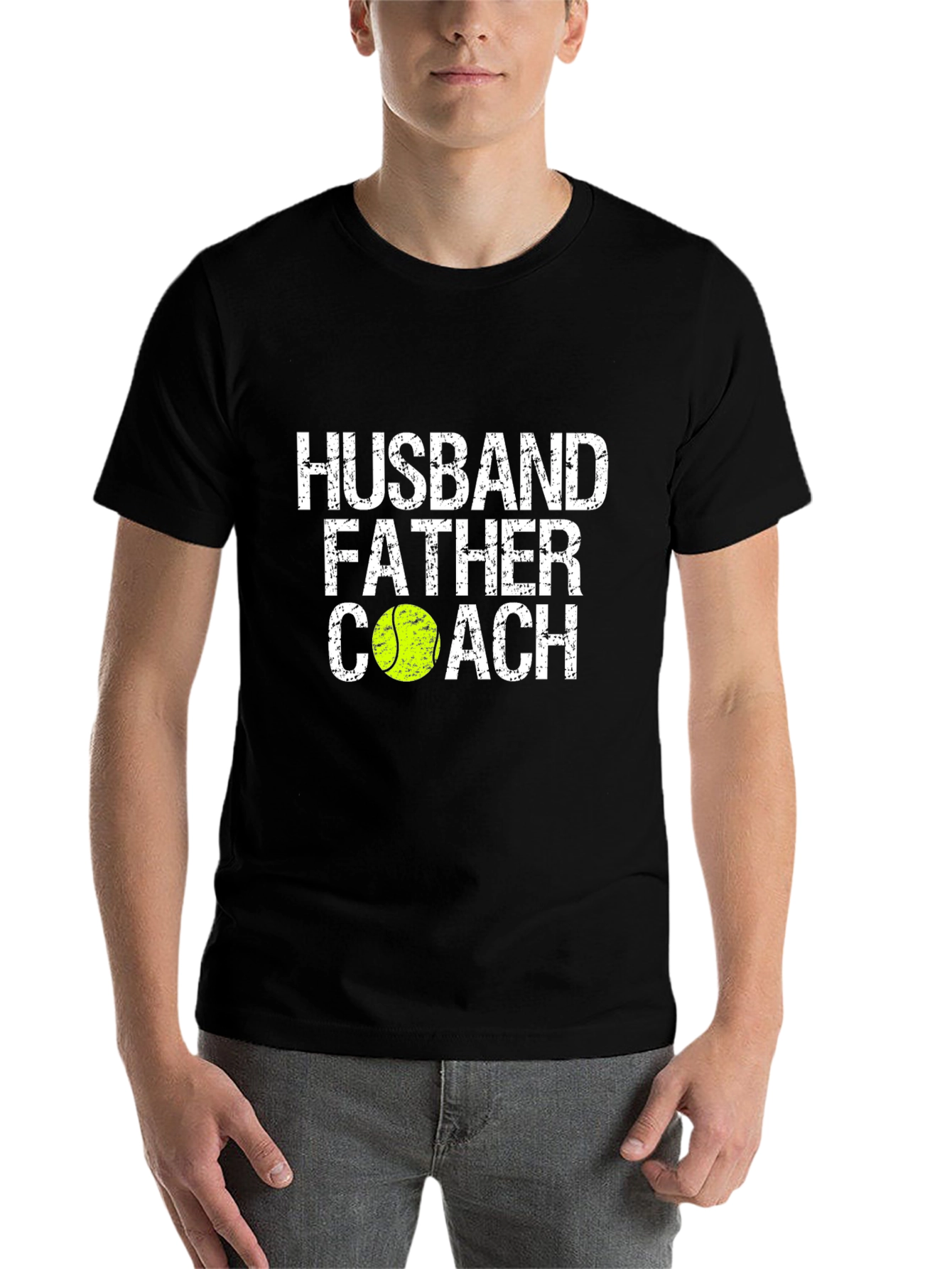 Black Husband Father Coach T-Shirt - Tennis Lover Gift view 7