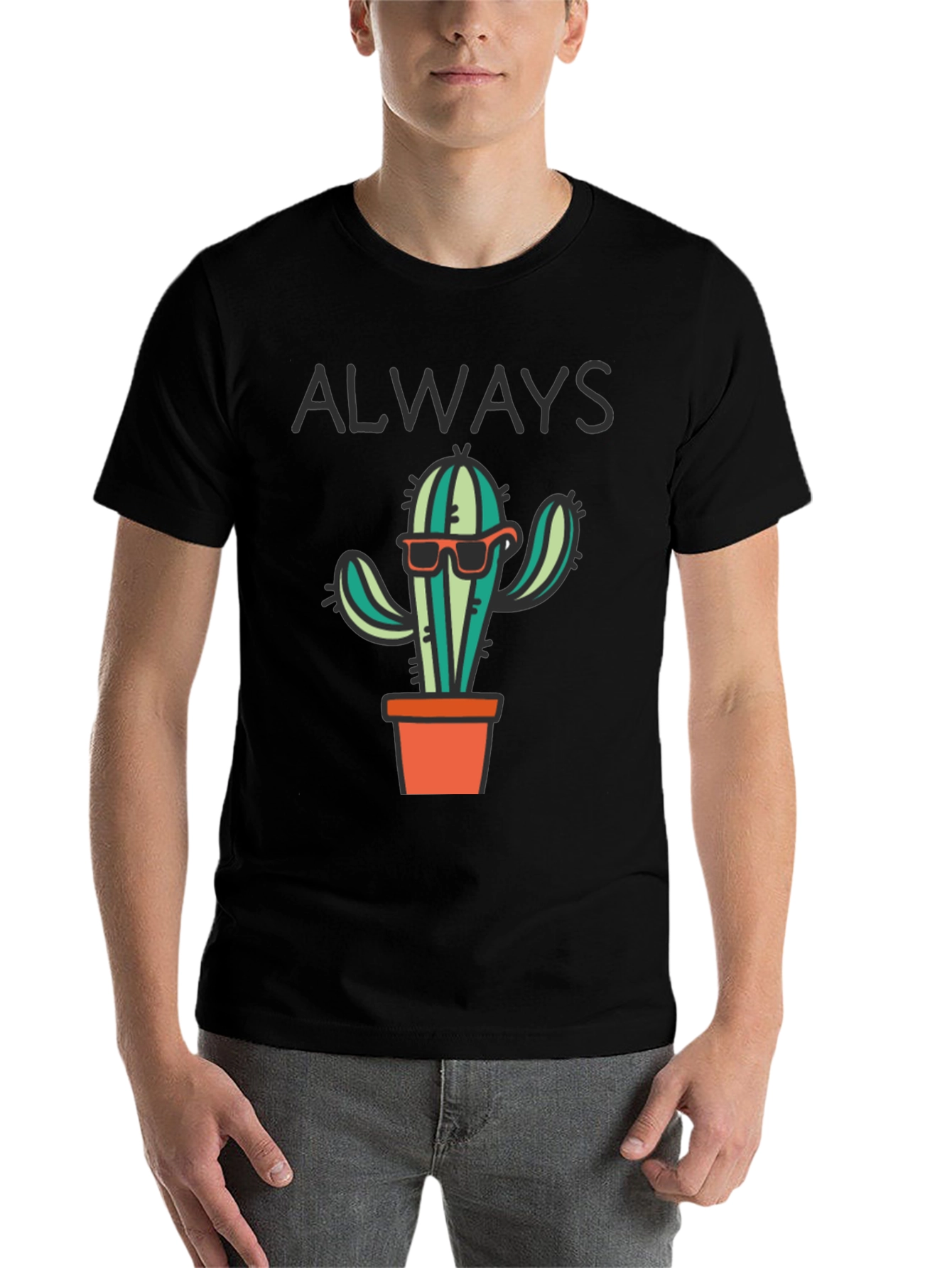 Black Cool Cactus T-Shirt view 7