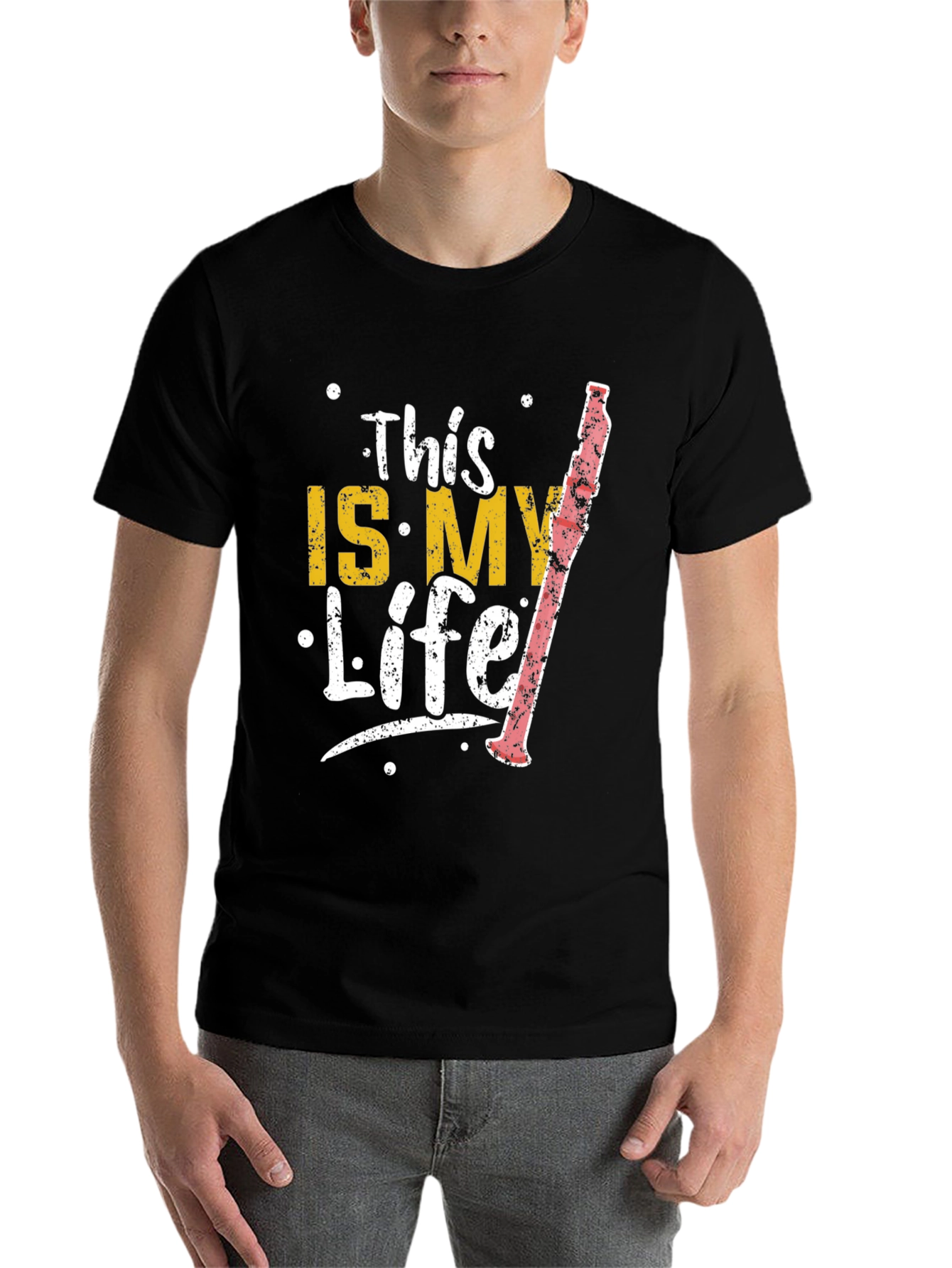 Black This Is My Life Clarinet Player Black T-Shirt view 7