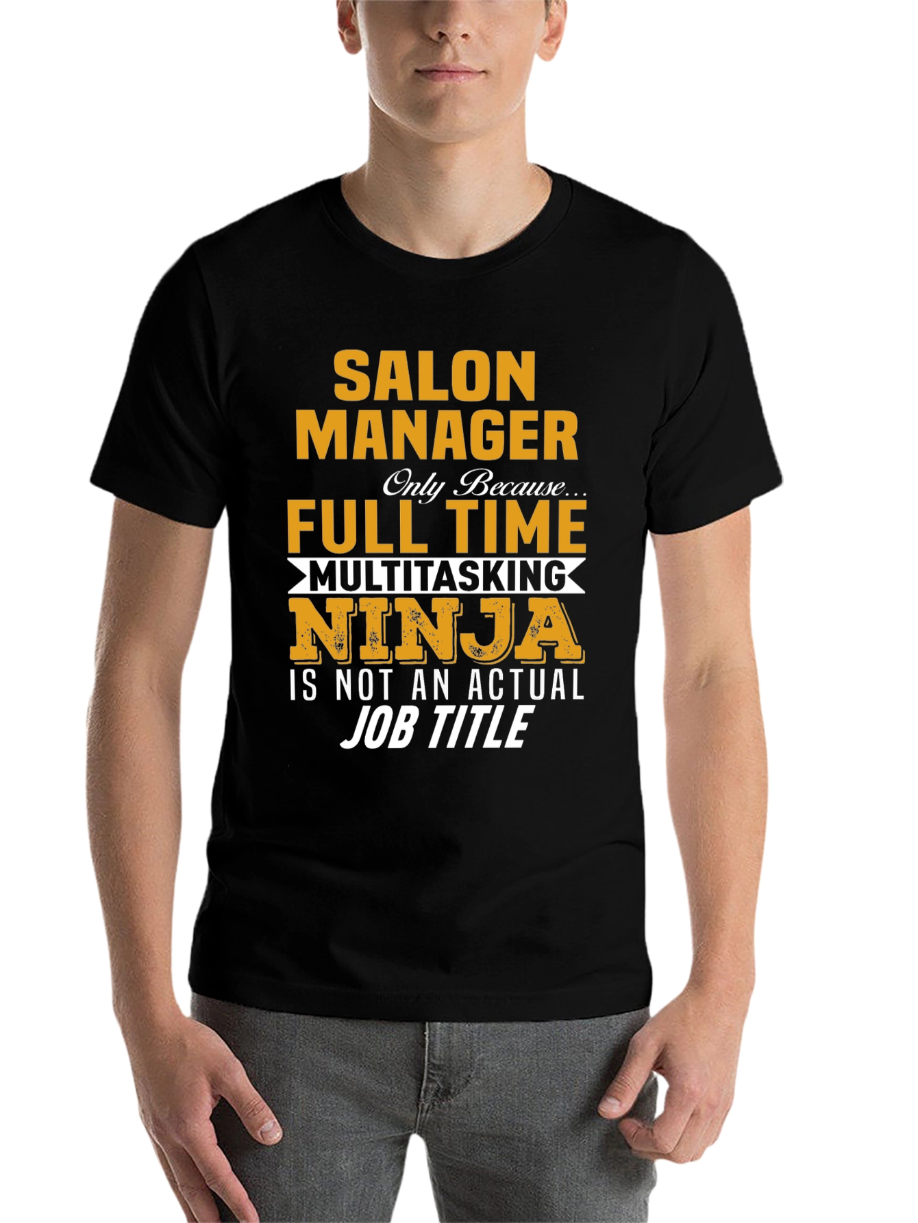 Black Salon Manager T-Shirt - Full Time Multitasking Ninja view 7