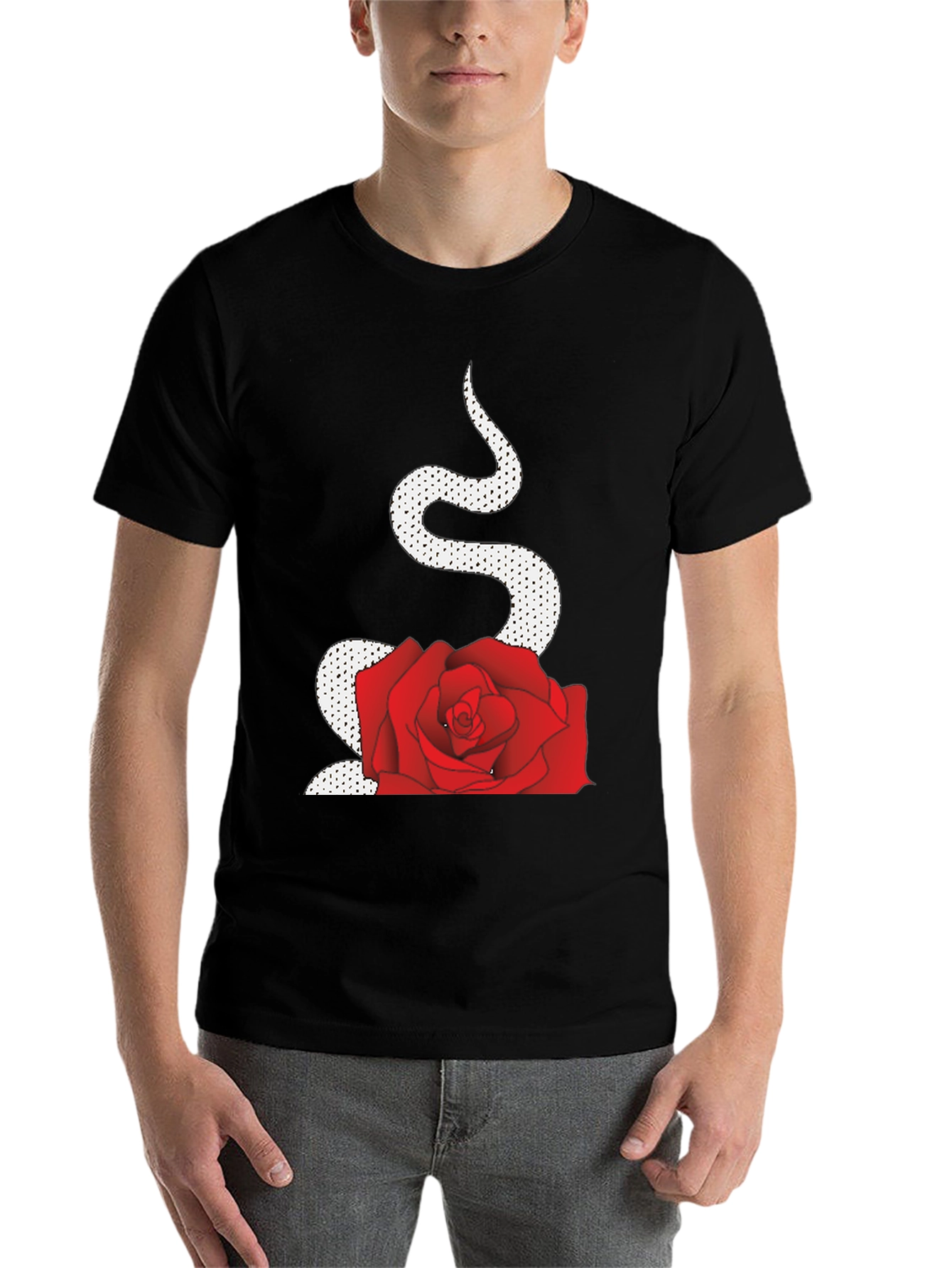 Black Snake and Rose Graphic Tee view 7