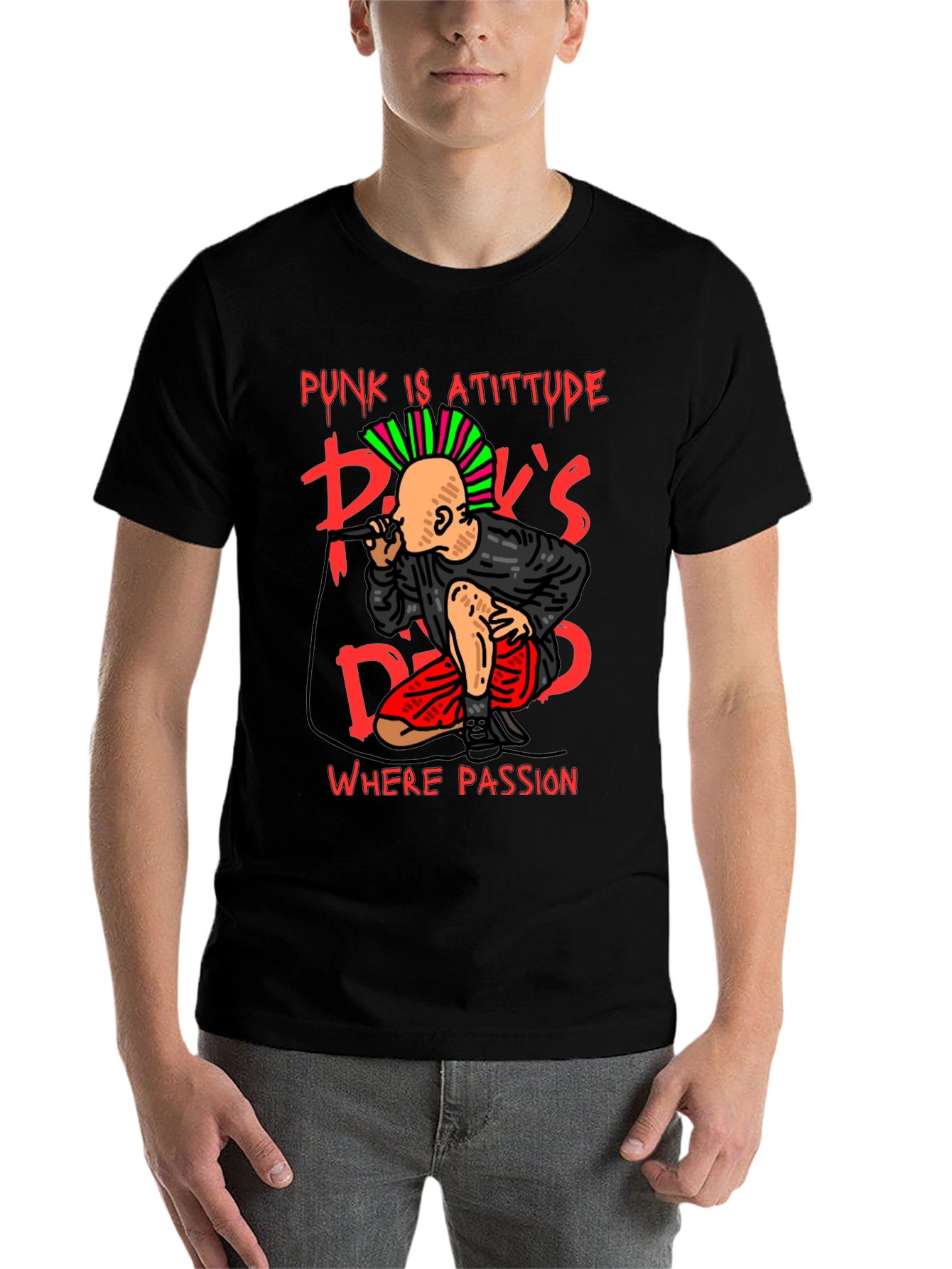 Black Punk Is Attitude Graphic Tee view 7