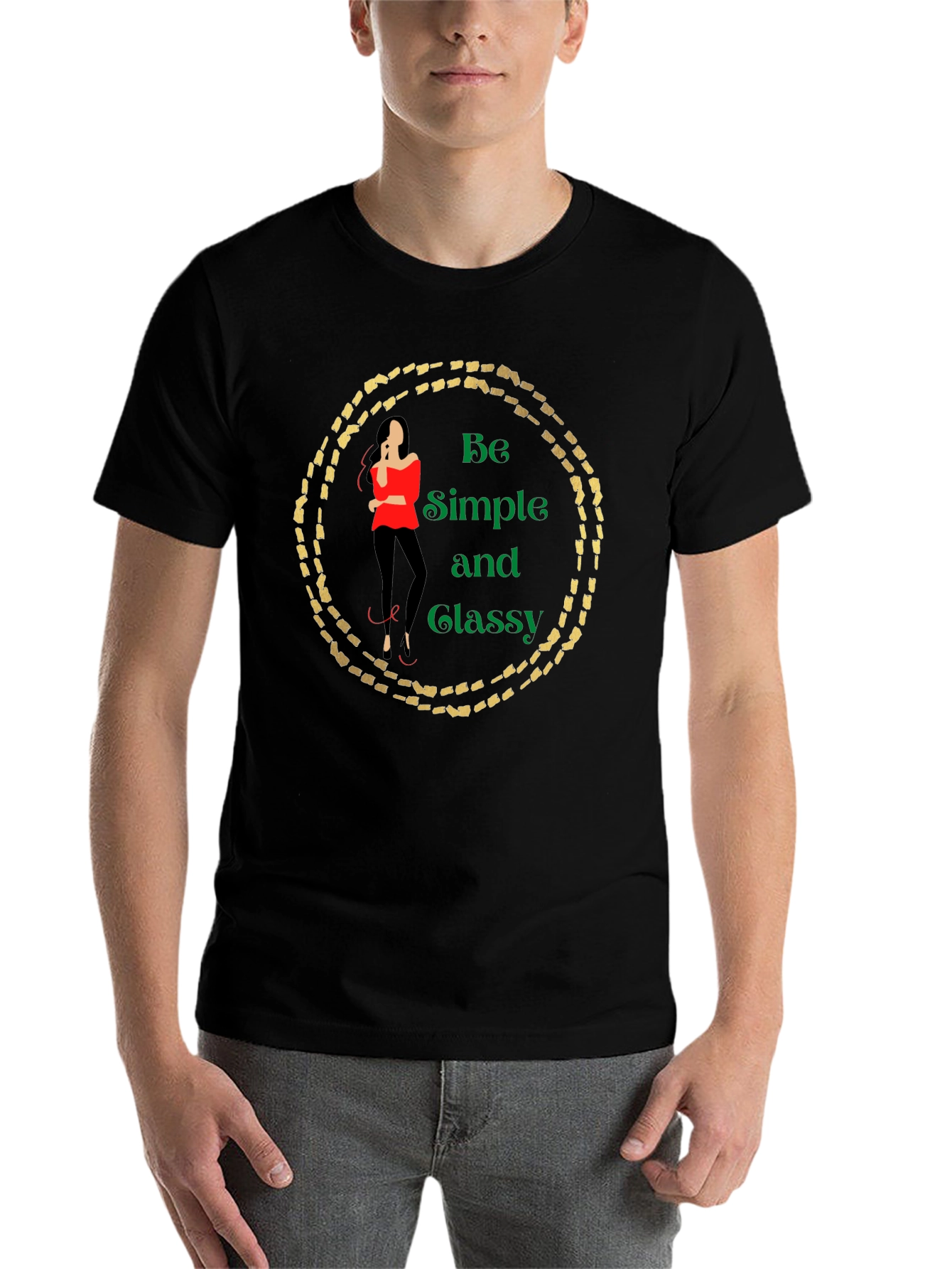 Black Be Simple and Classy Black Graphic Tee view 7