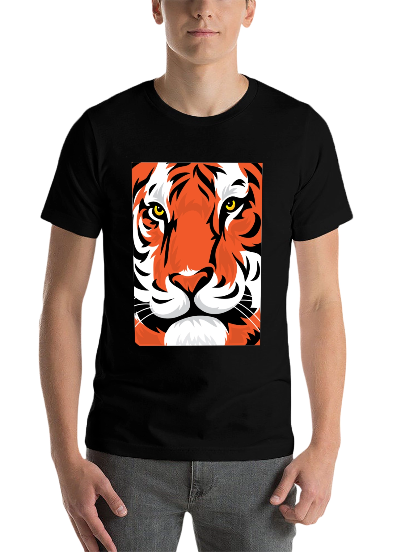 Black Tiger Graphic Tee - Bold Animal Print T-Shirt view 7