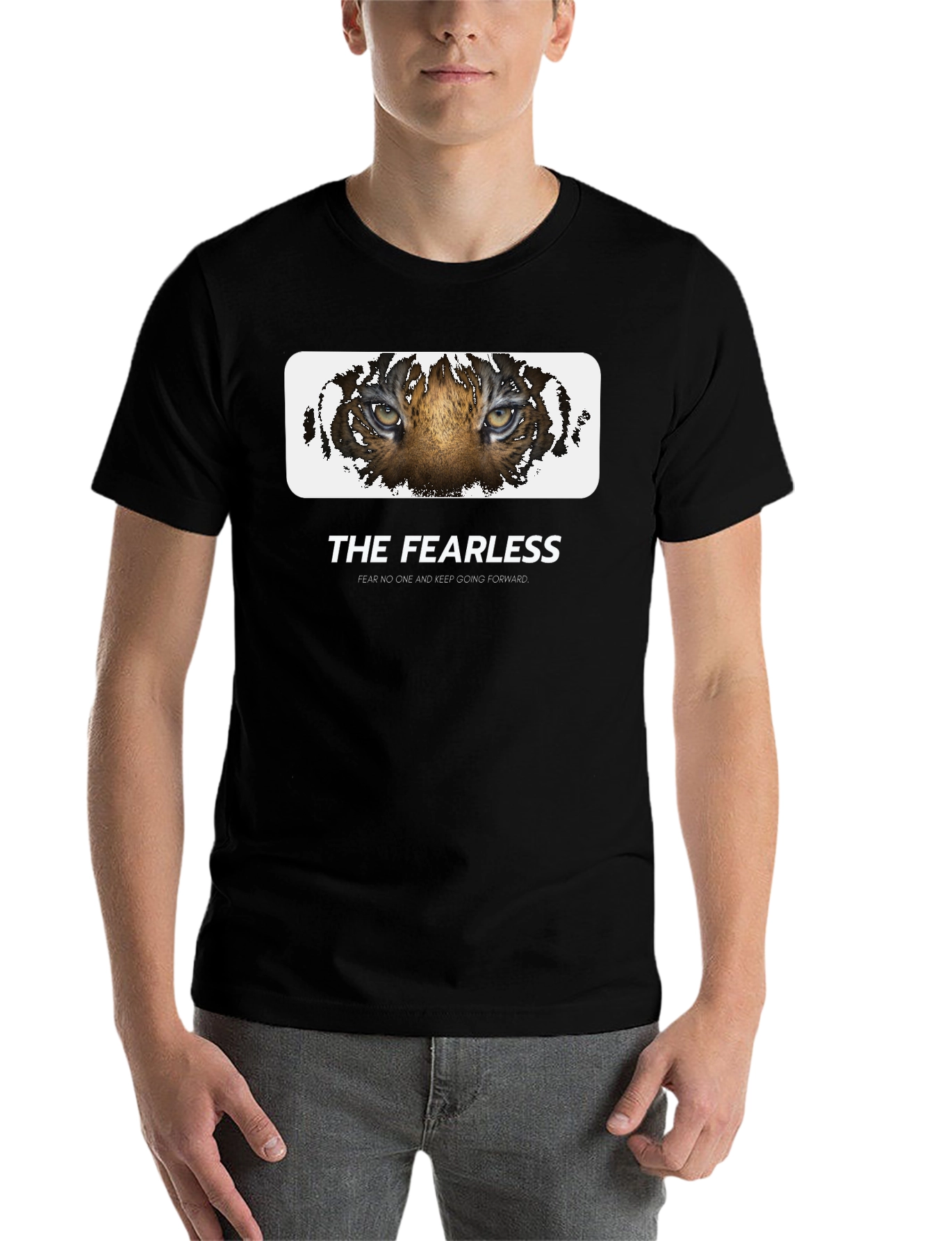 Black The Fearless Tiger Graphic Tee - Black Cotton view 7