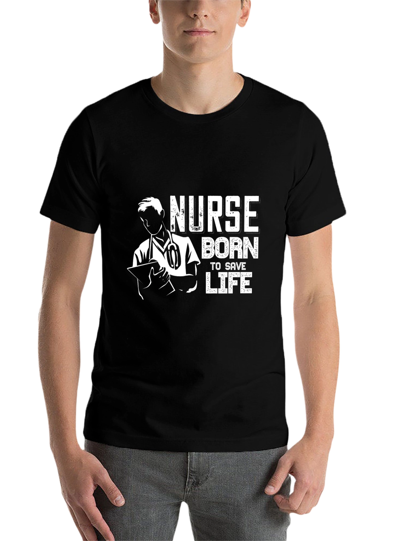 Black Nurse Born to Save Lives Black T-Shirt view 7