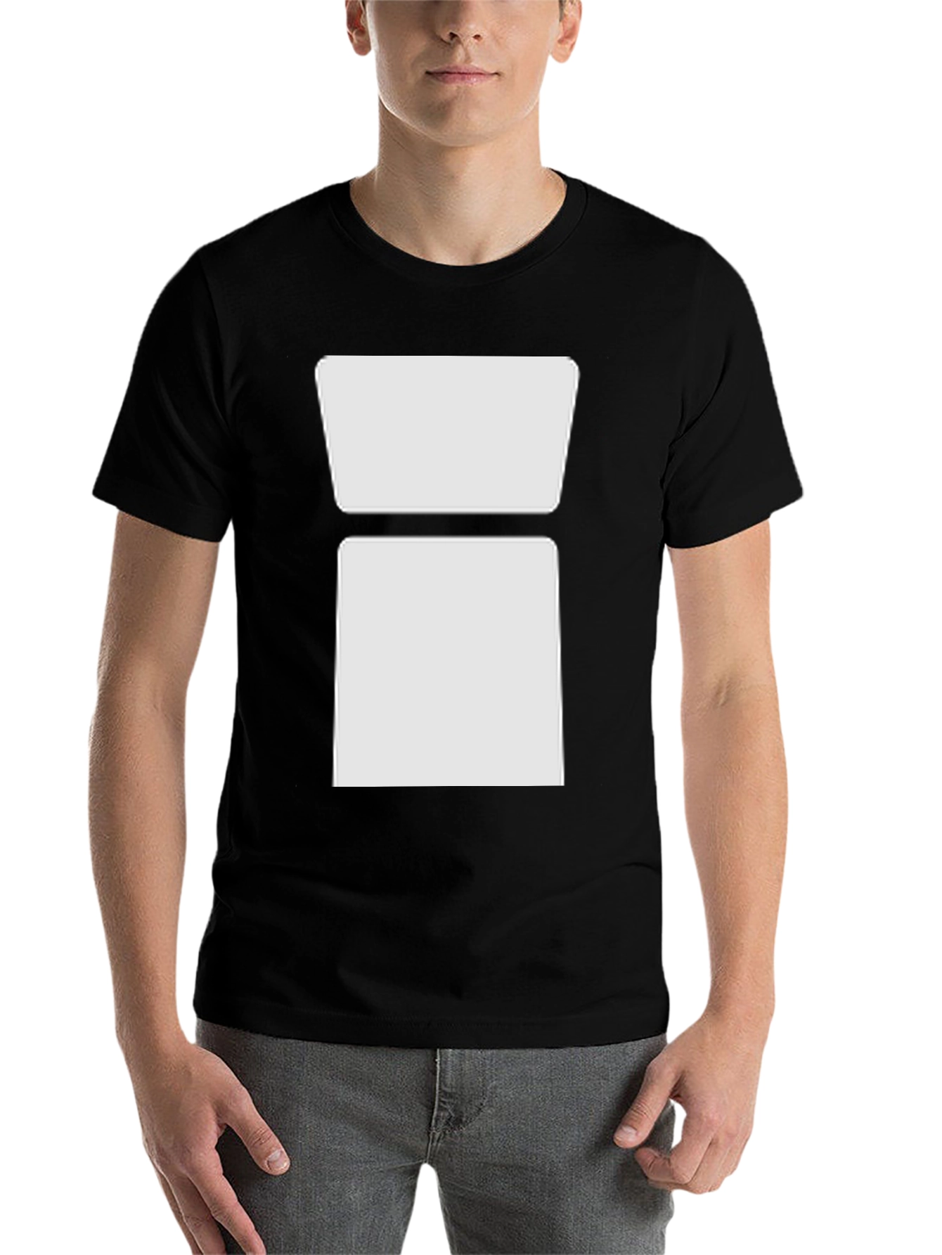 Black Modern Block Graphic Tee - Casual Style view 7