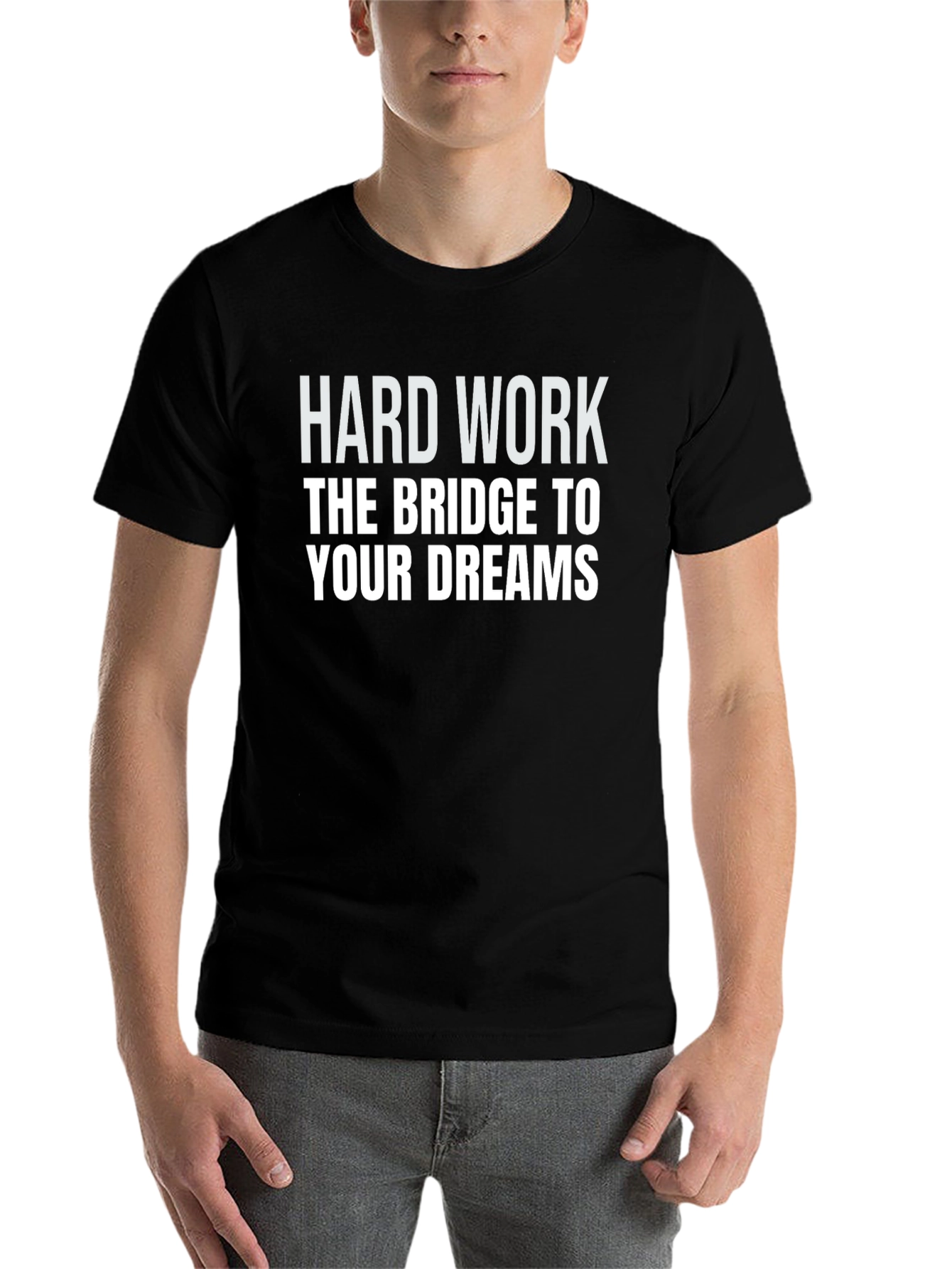 Black Hard Work Dreams Graphic Tee view 7