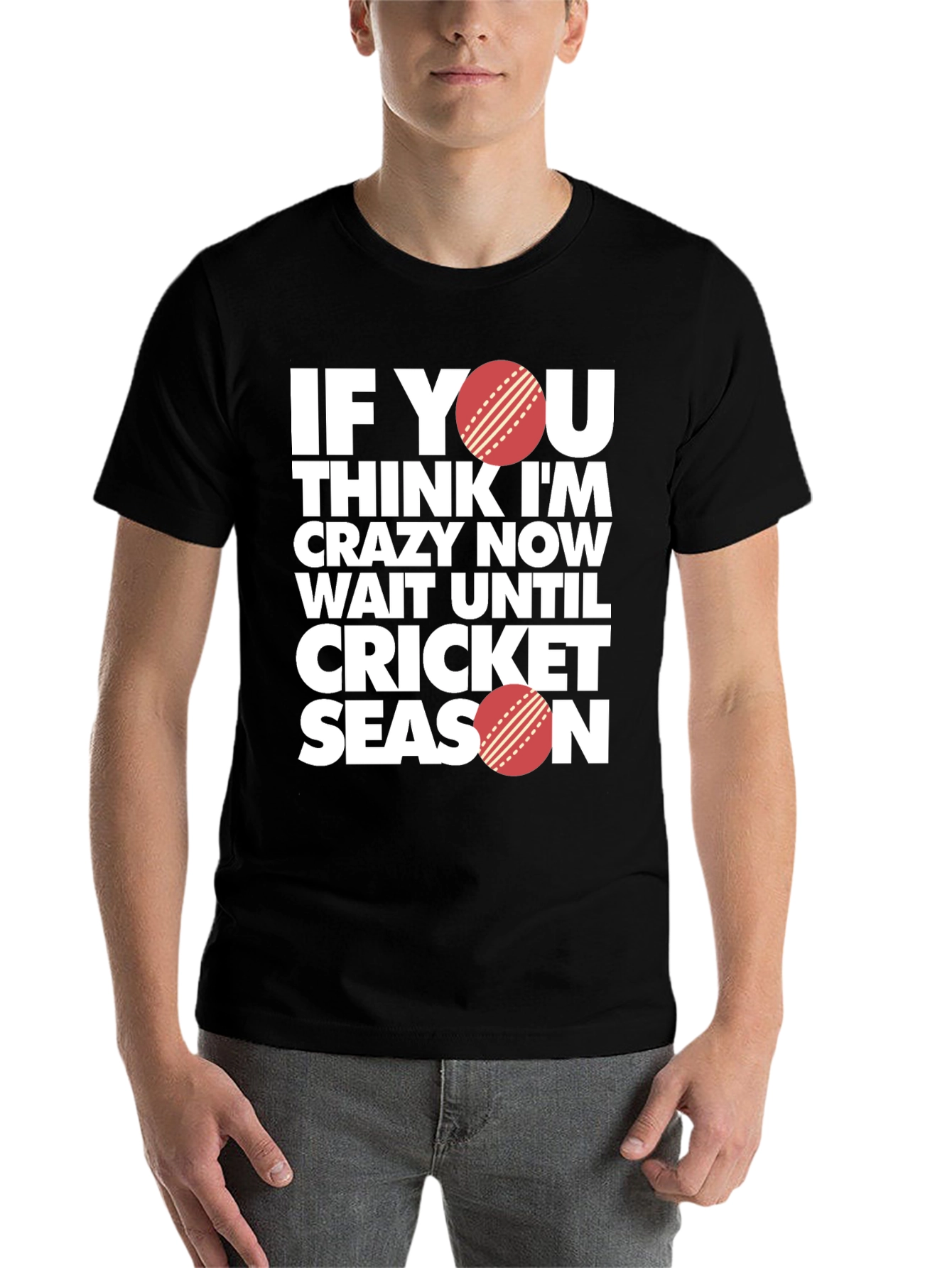 Black Cricket Season T-Shirt - Funny Sports Tee view 7