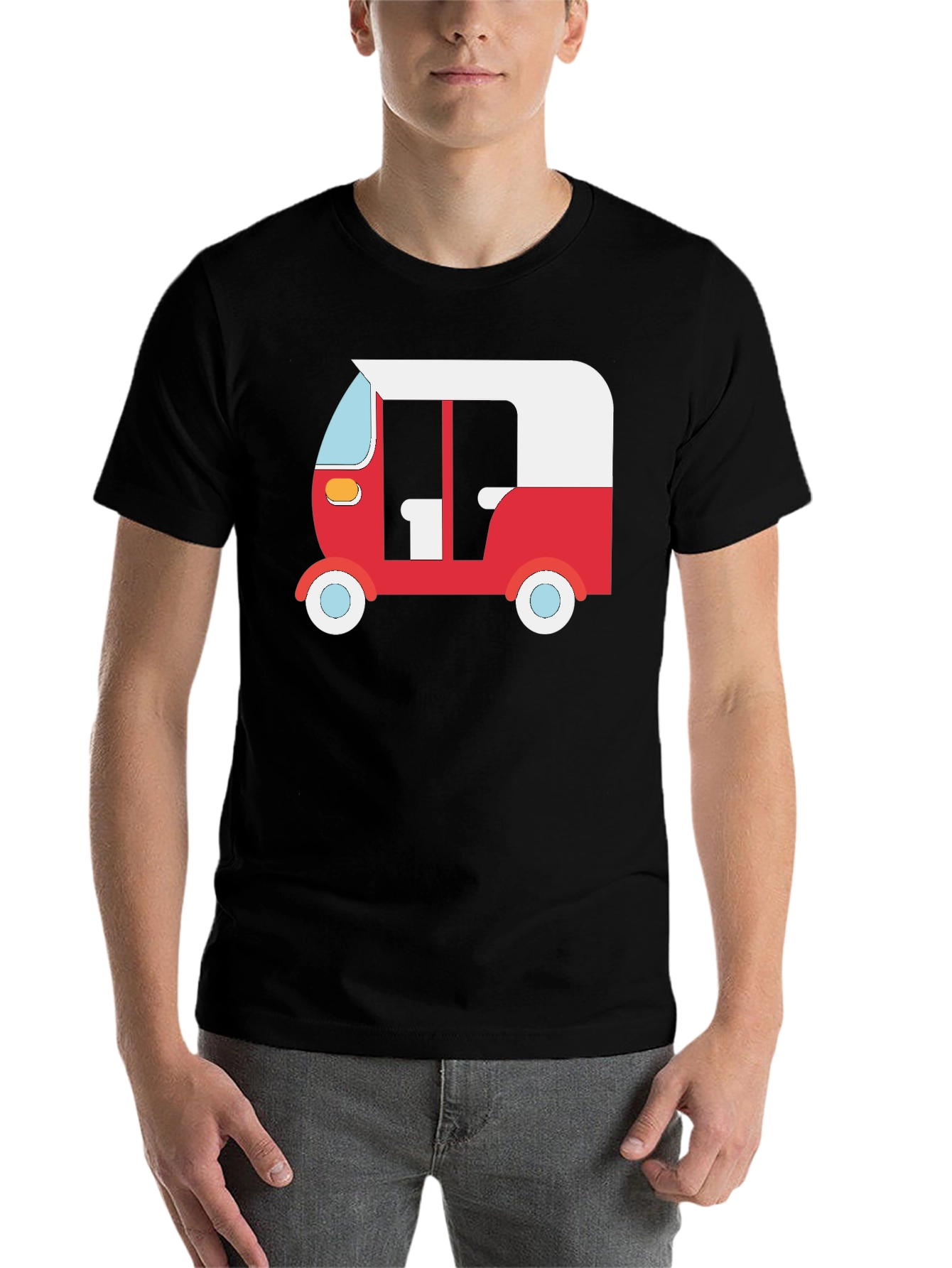 Black Auto Rickshaw Graphic Tee - Black view 7