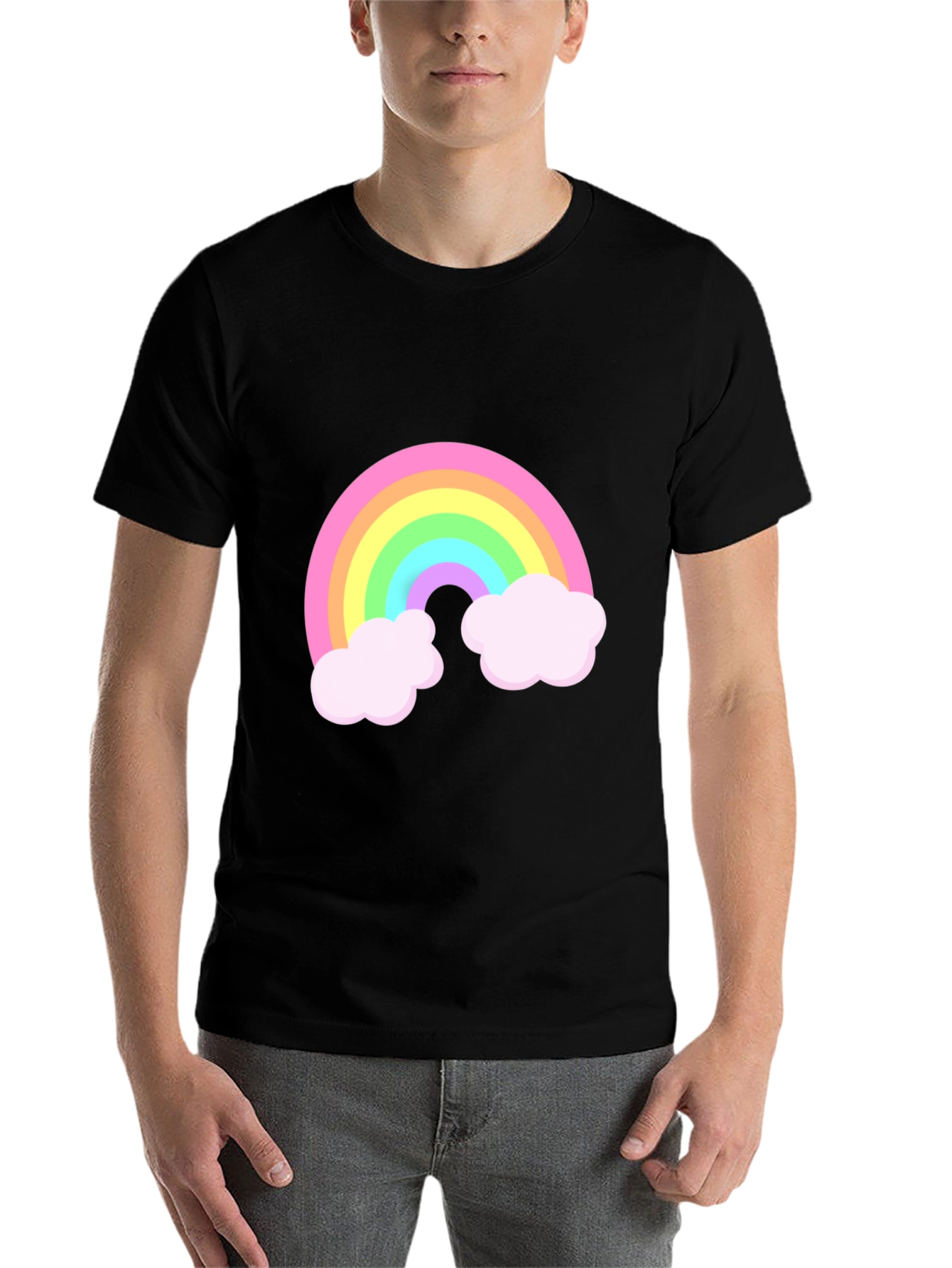 Black Rainbow Graphic Black T-Shirt view 7
