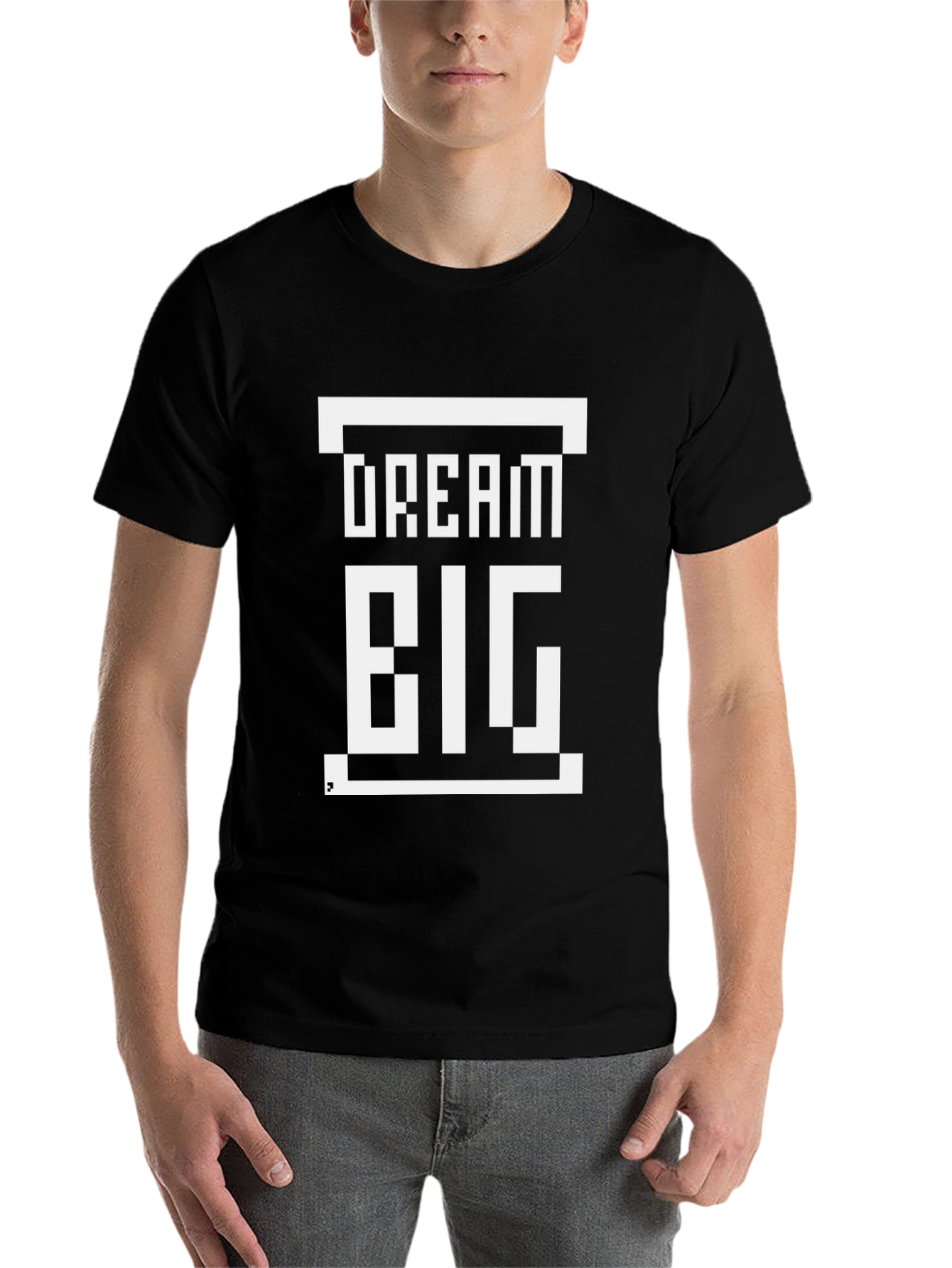 Black Dream Big Graphic Tee - Motivational Black T-Shirt view 7