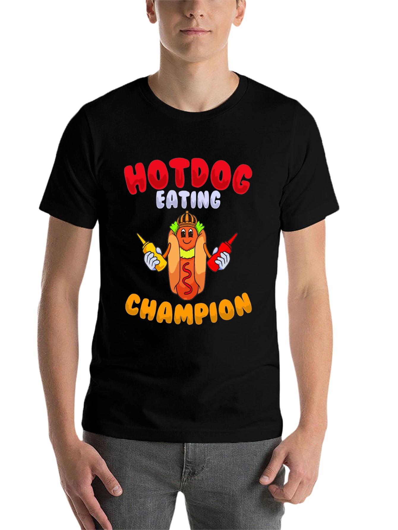 Black Hotdog Eating Champion T-Shirt view 7