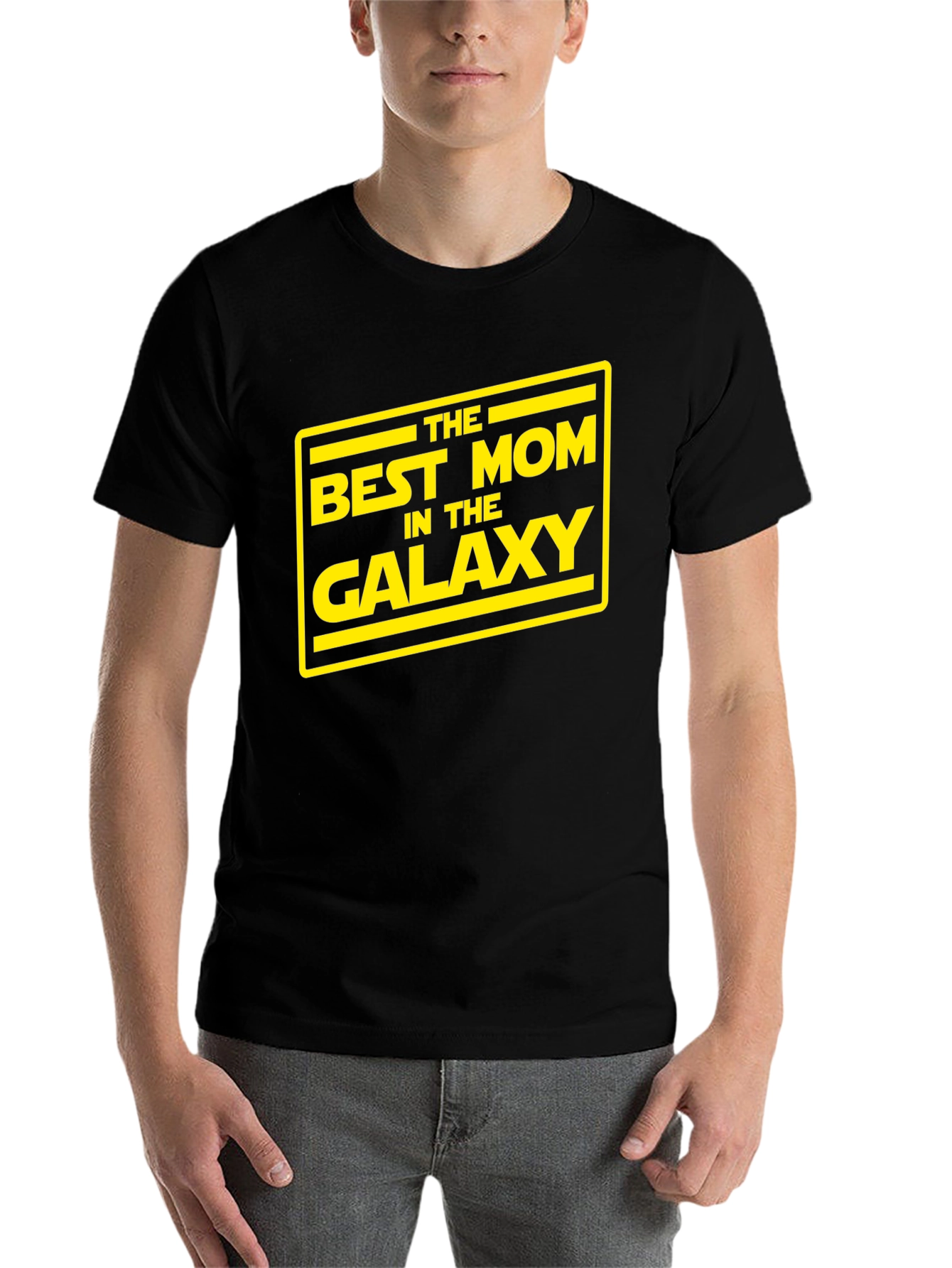 Black Best Mom in the Galaxy Black T-Shirt view 7