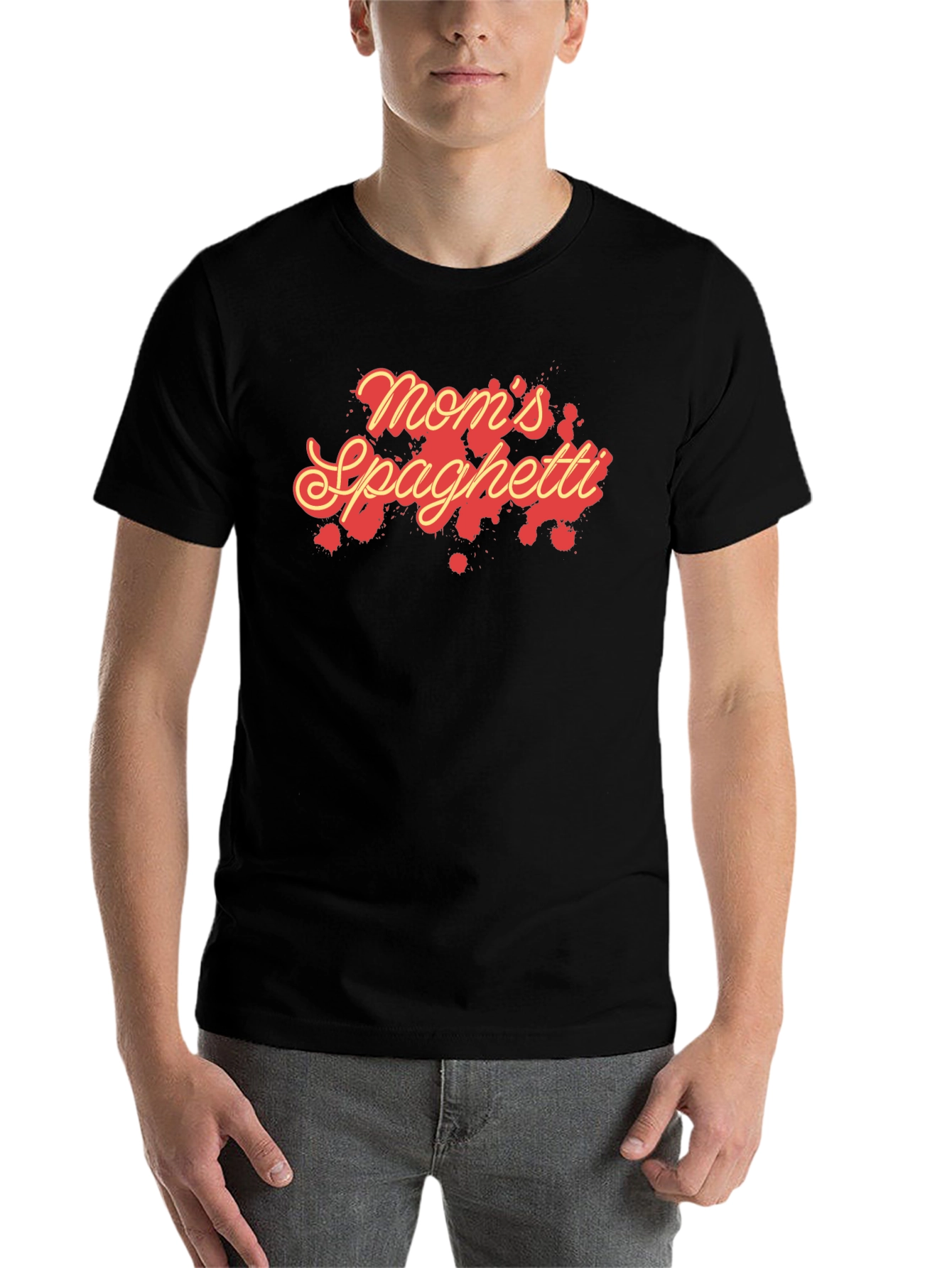 Black Mom's Spaghetti Graphic T-Shirt - Unisex view 7