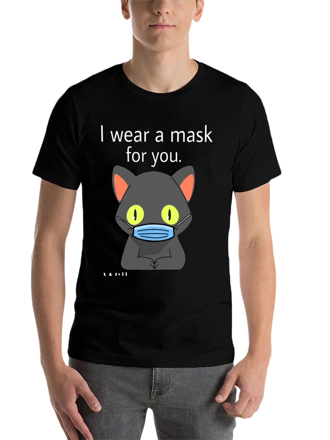 Black I Wear a Mask for You T-Shirt view 7