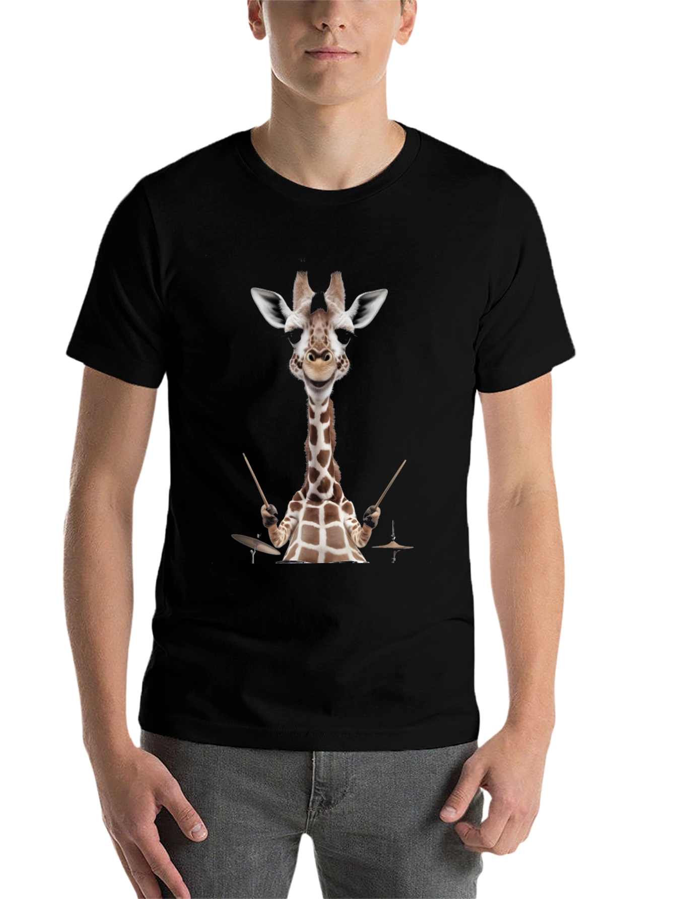 Black Giraffe Drummer Graphic Tee view 7