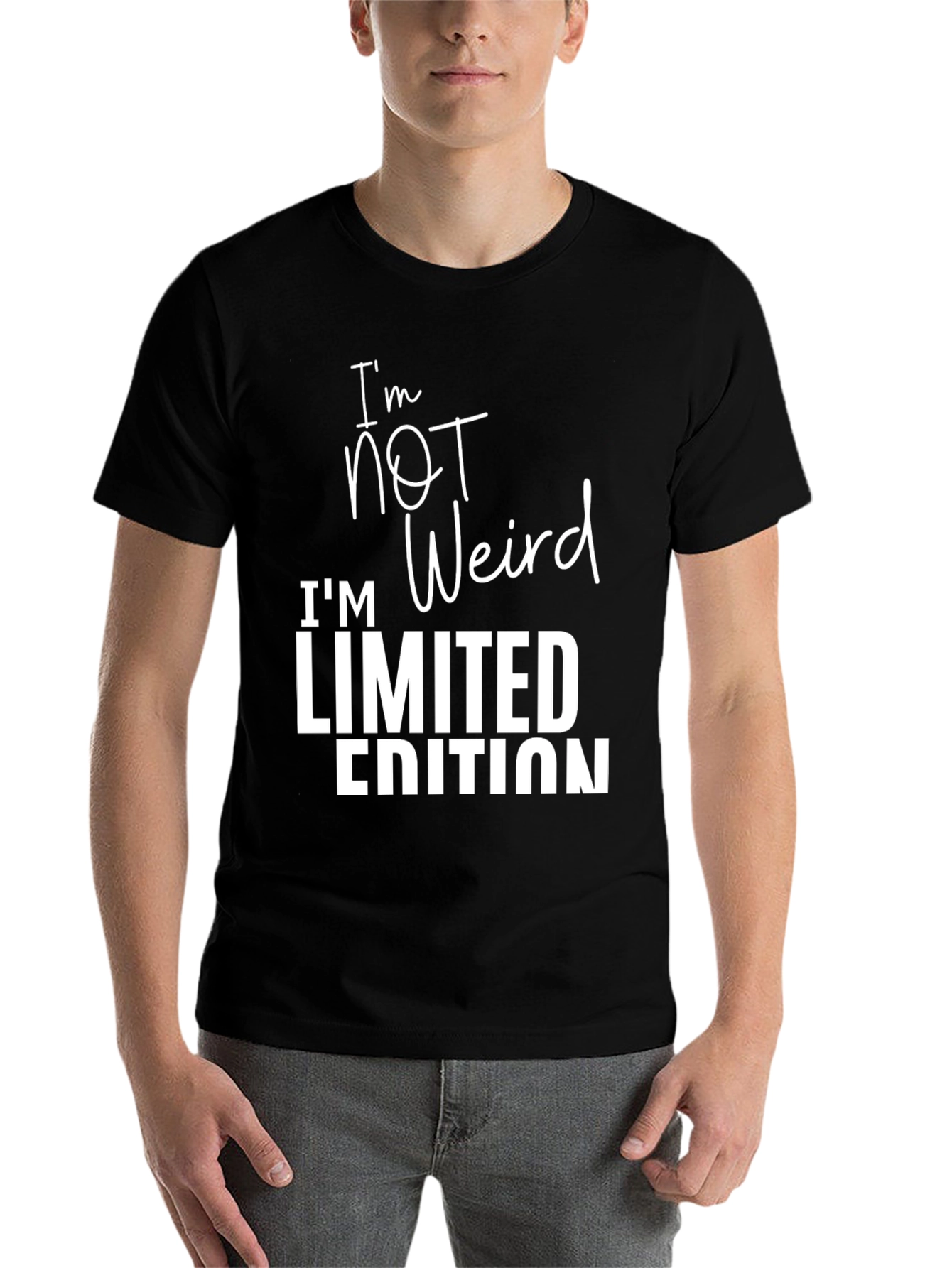 Black I'm Not Weird, Limited Edition Black Graphic T-Shirt view 7