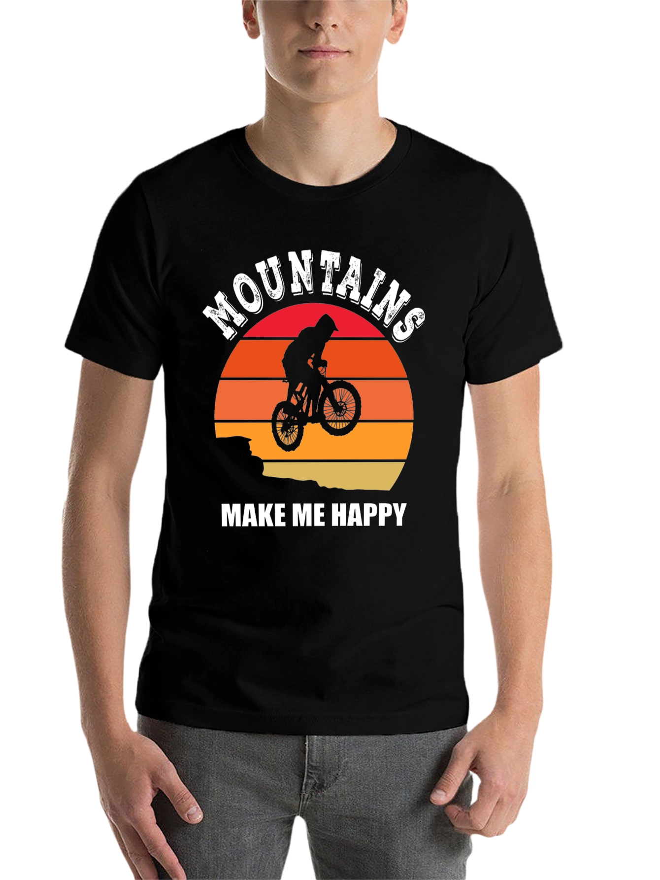 Black Mountains Make Me Happy Graphic T-Shirt view 7