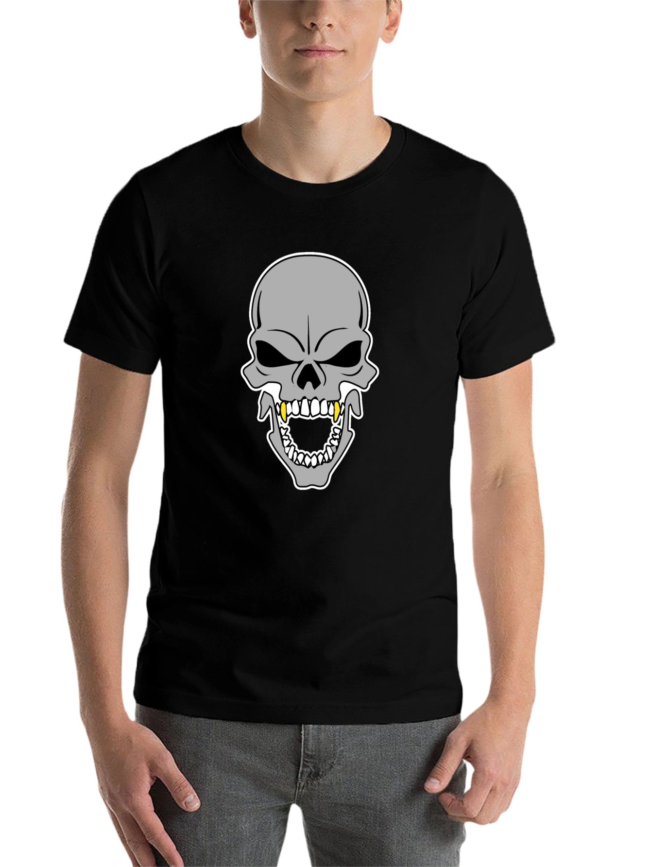 Black Skull Graphic Black T-Shirt view 7