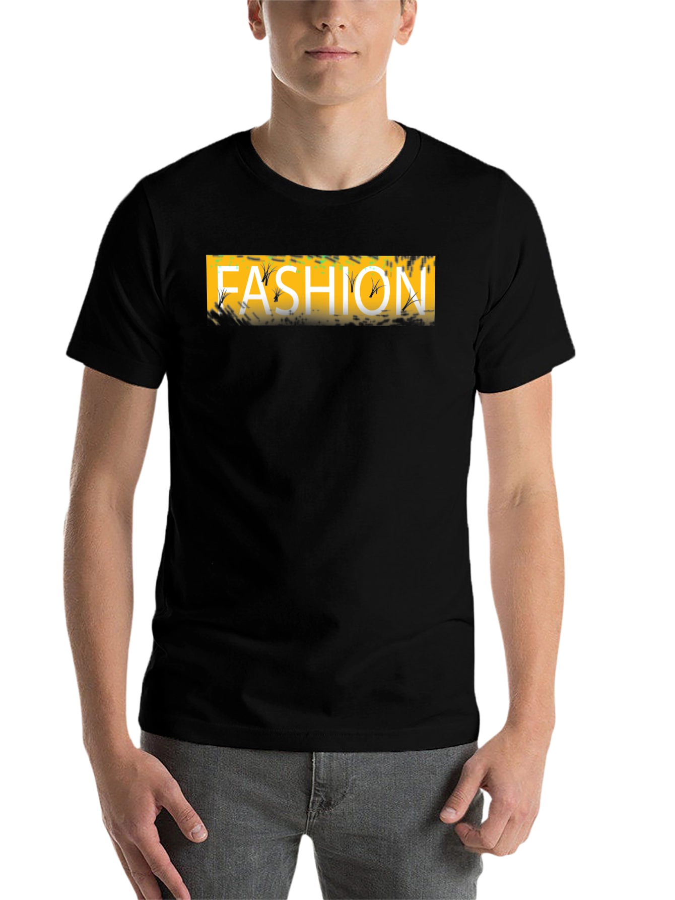 Black Fashion Graphic Tee - Stylish Black T-Shirt for Men view 7