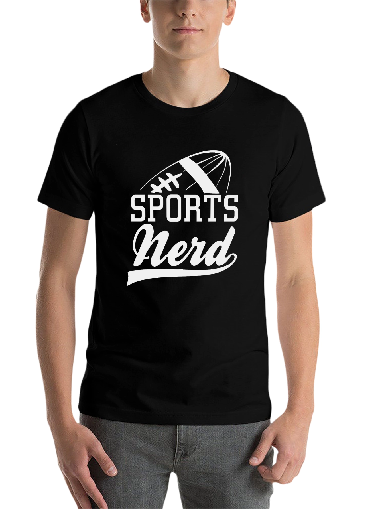 Black Sports Nerd T-Shirt - Football Graphic Tee view 7