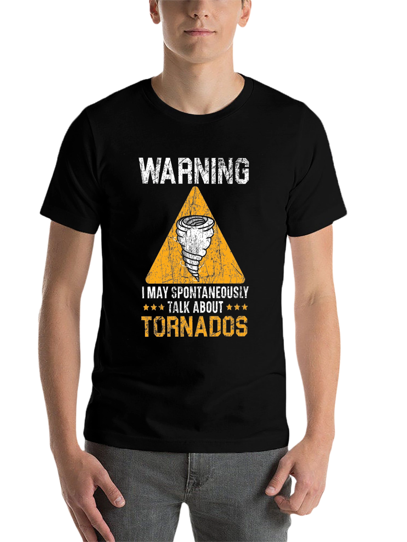 Black Warning I May Spontaneously Talk About Tornadoes T-Shirt view 7