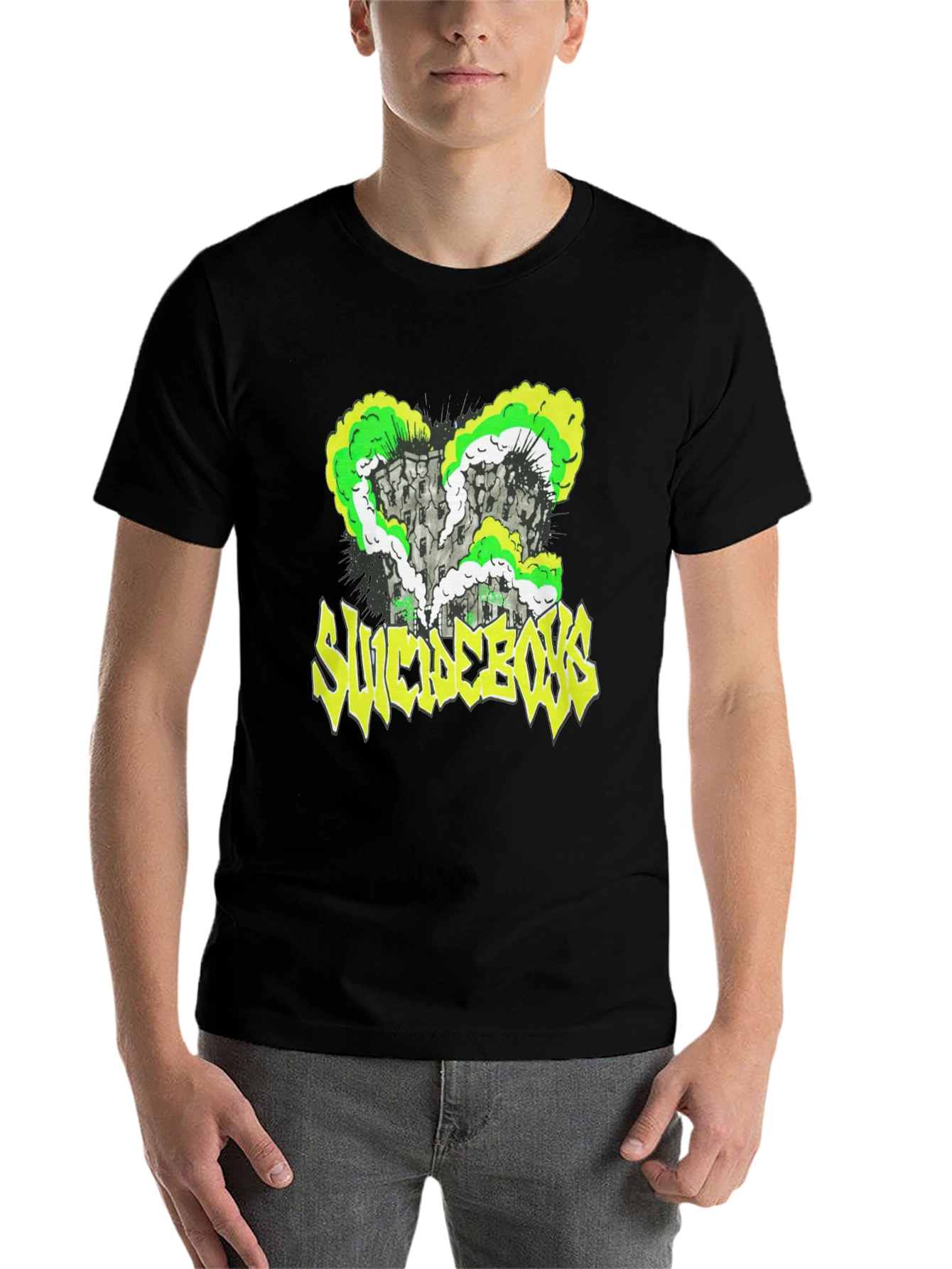 Black Suicideboys Graphic Print T-Shirt, Black Cotton Tee view 7