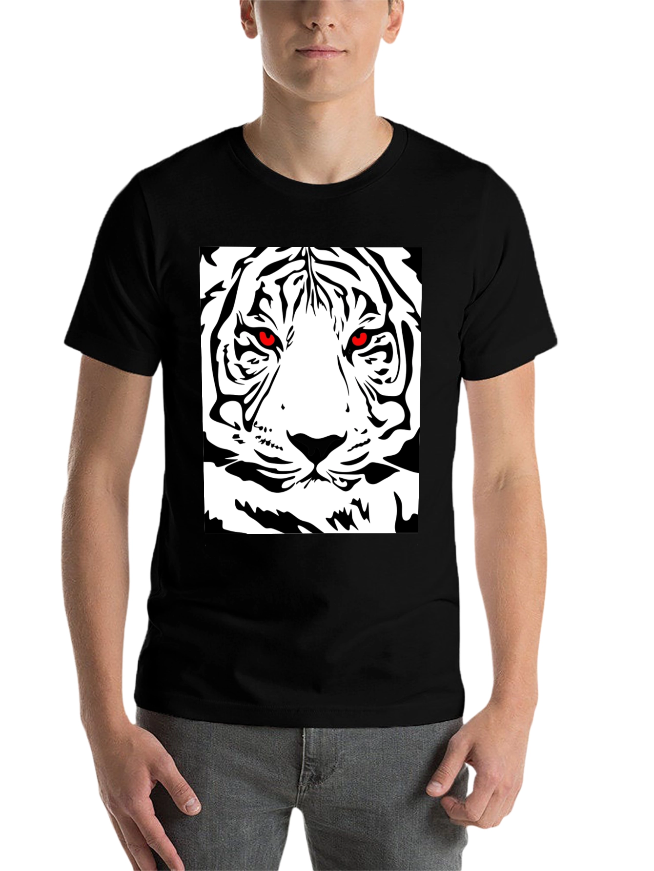 Black Tiger Graphic Tee - Bold Black T-Shirt view 7