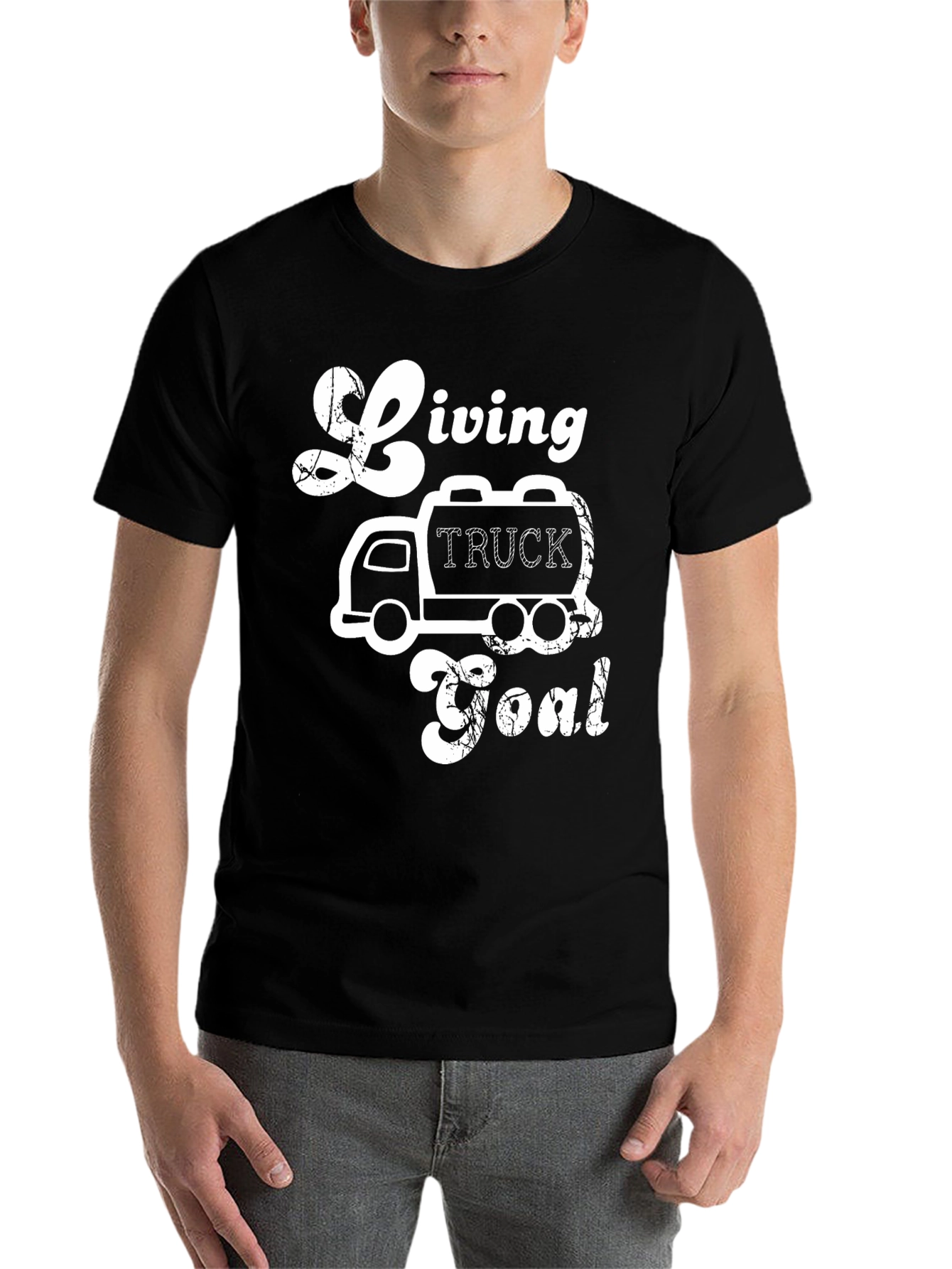 Black Living Truck Goal Black Graphic Tee view 7