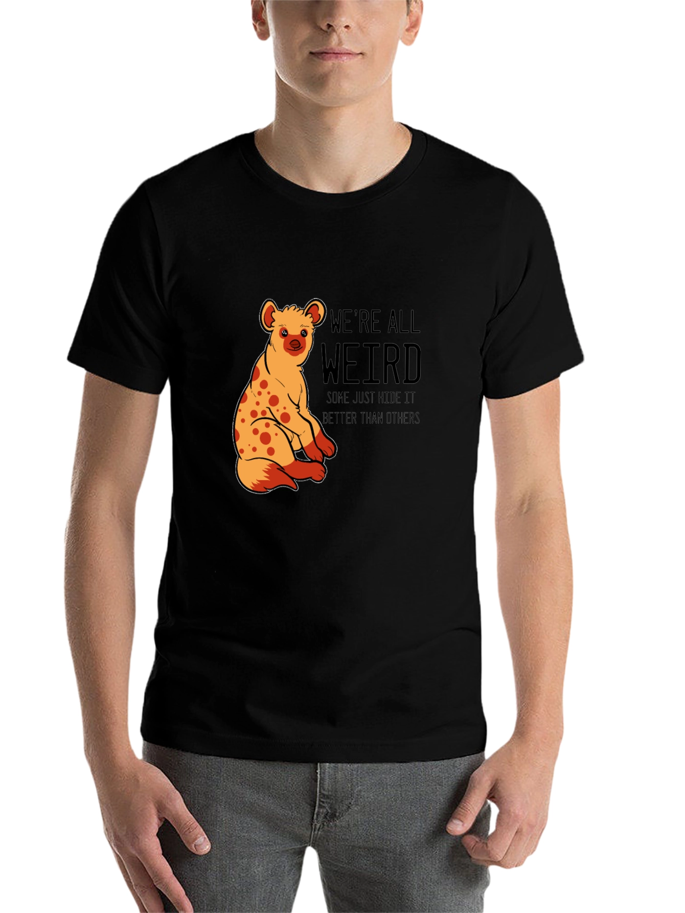 Black We're All Weird Hyena Graphic Tee view 7