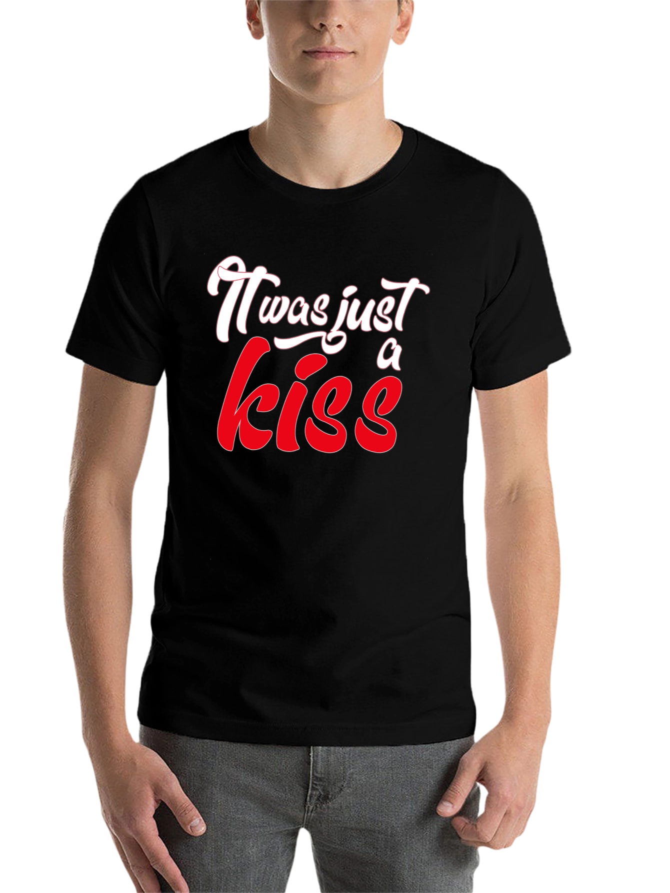 Black It Was Just A Kiss Graphic T-Shirt view 7