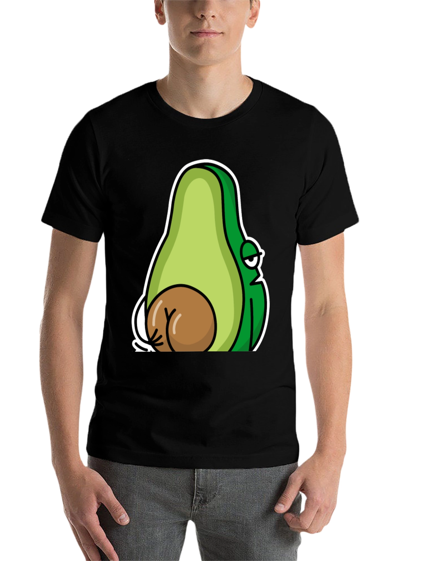 Black Funny Avocado T-Shirt - Novelty Graphic Tee view 7