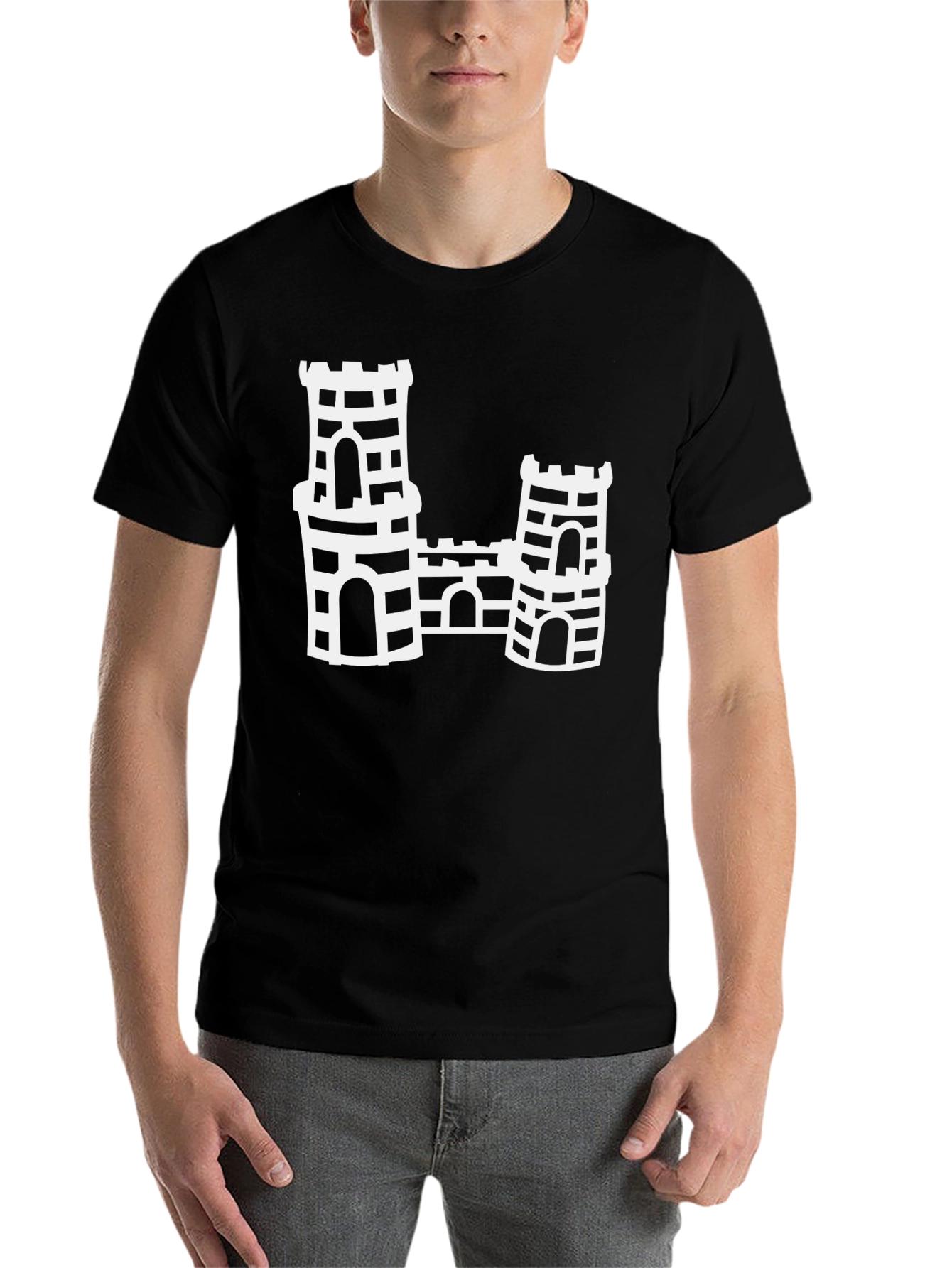 Black Castle Graphic Tee - Black Cotton Blend view 7