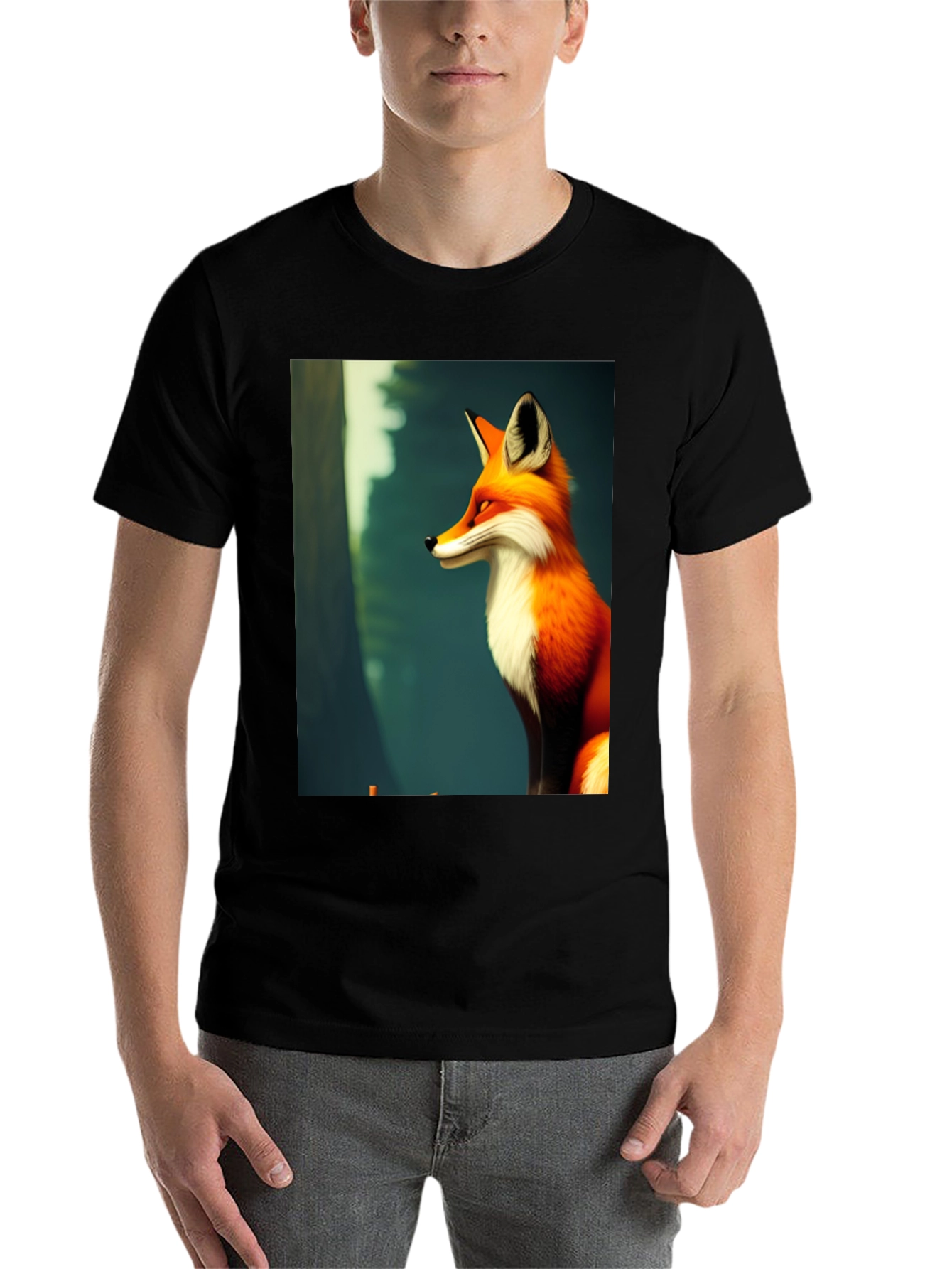 Black Fox Graphic Black T-Shirt - Stylish Men's Tee view 7