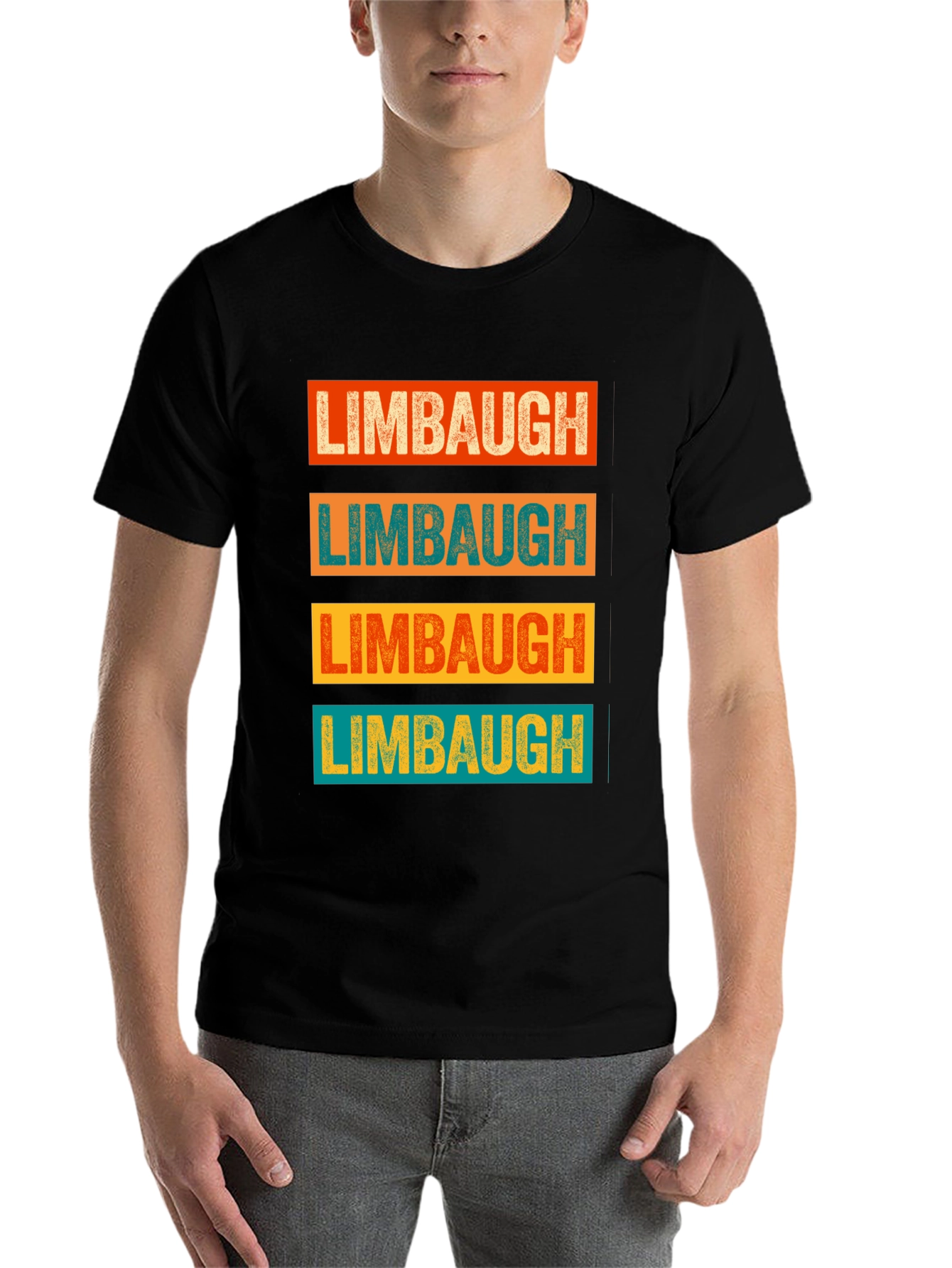 Black Limbaugh T-Shirt Retro Style Graphic Tee view 7