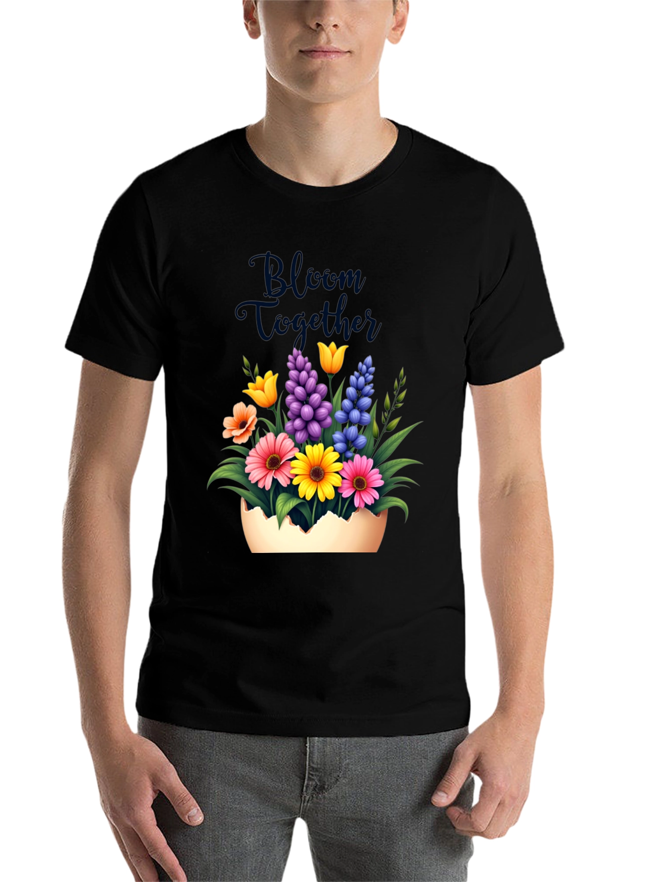 Black Bloom Together Floral Graphic Tee view 7