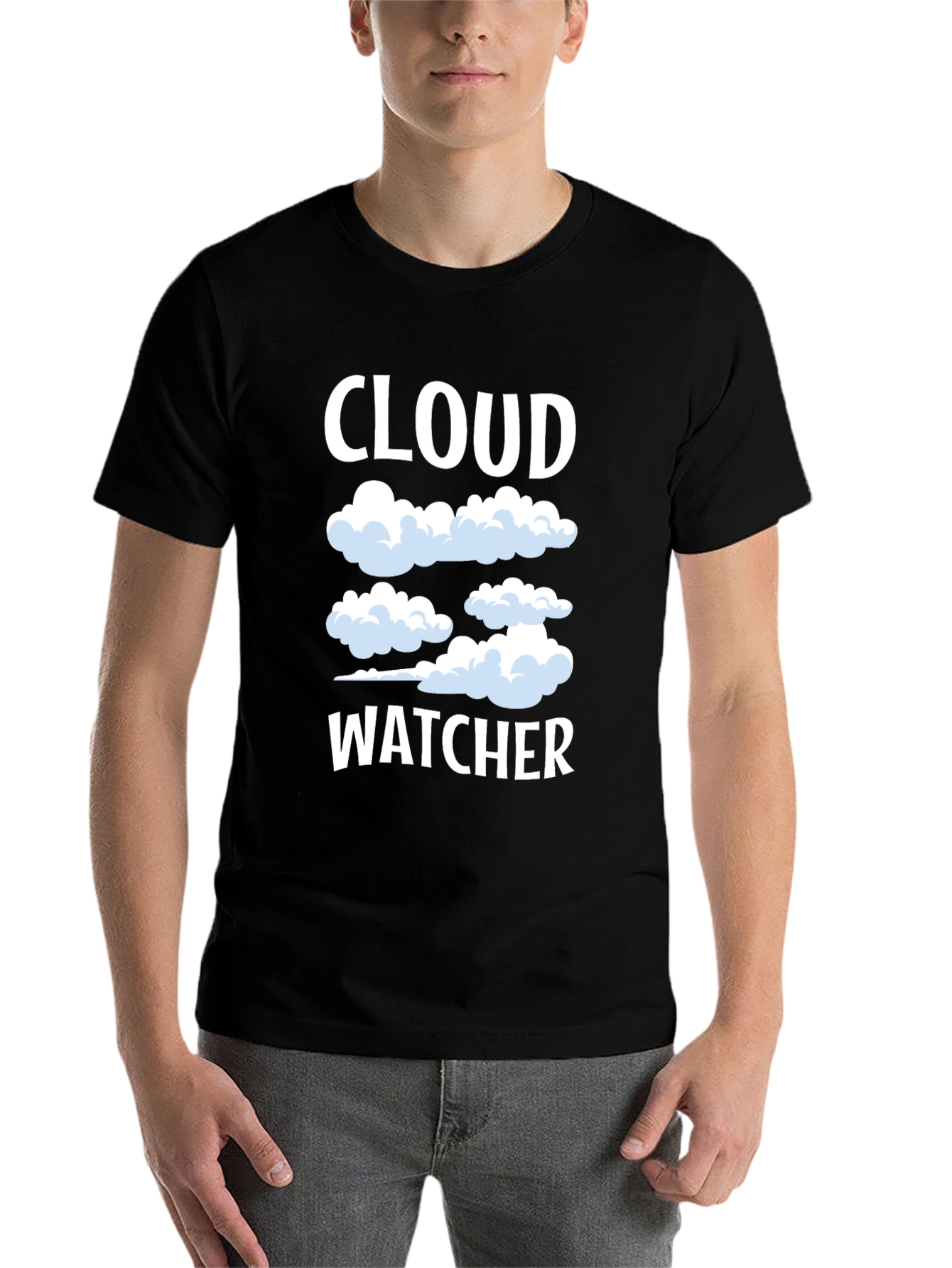 Black Cloud Watcher Graphic Tee - Sky Gazing T-Shirt view 7