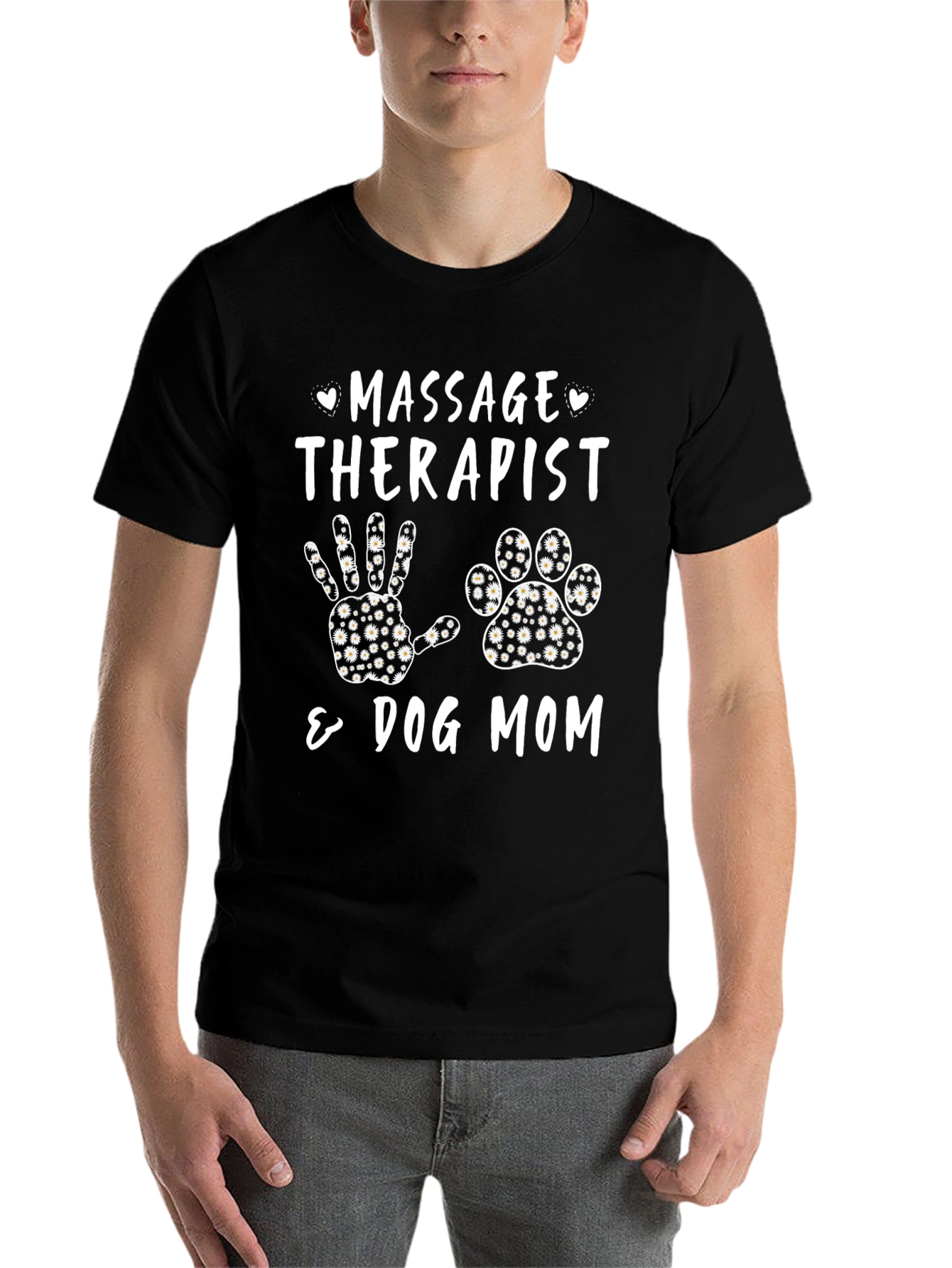 Black Massage Therapist & Dog Mom Graphic Tee view 7