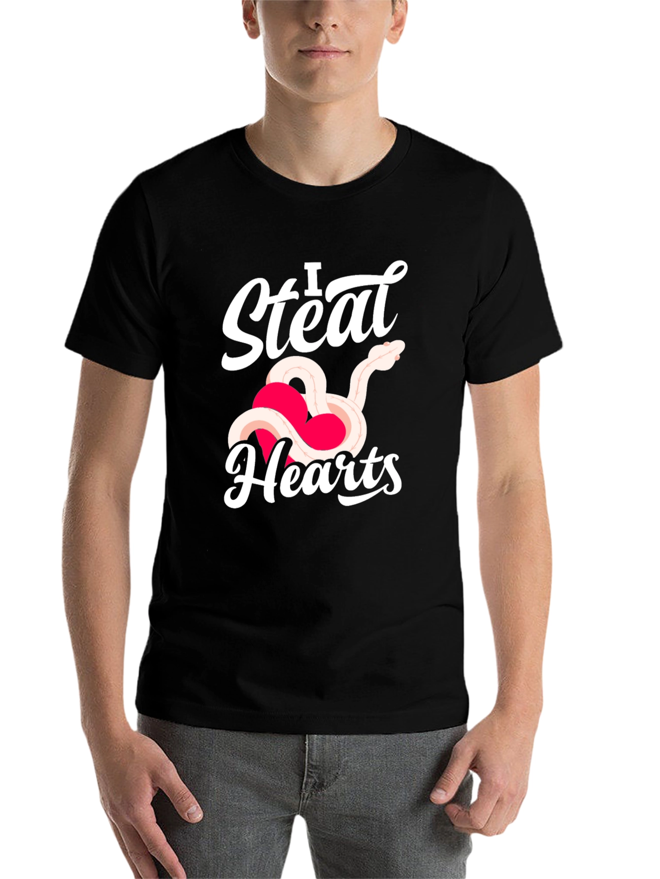 Black I Steal Hearts Snake Graphic Tee view 7