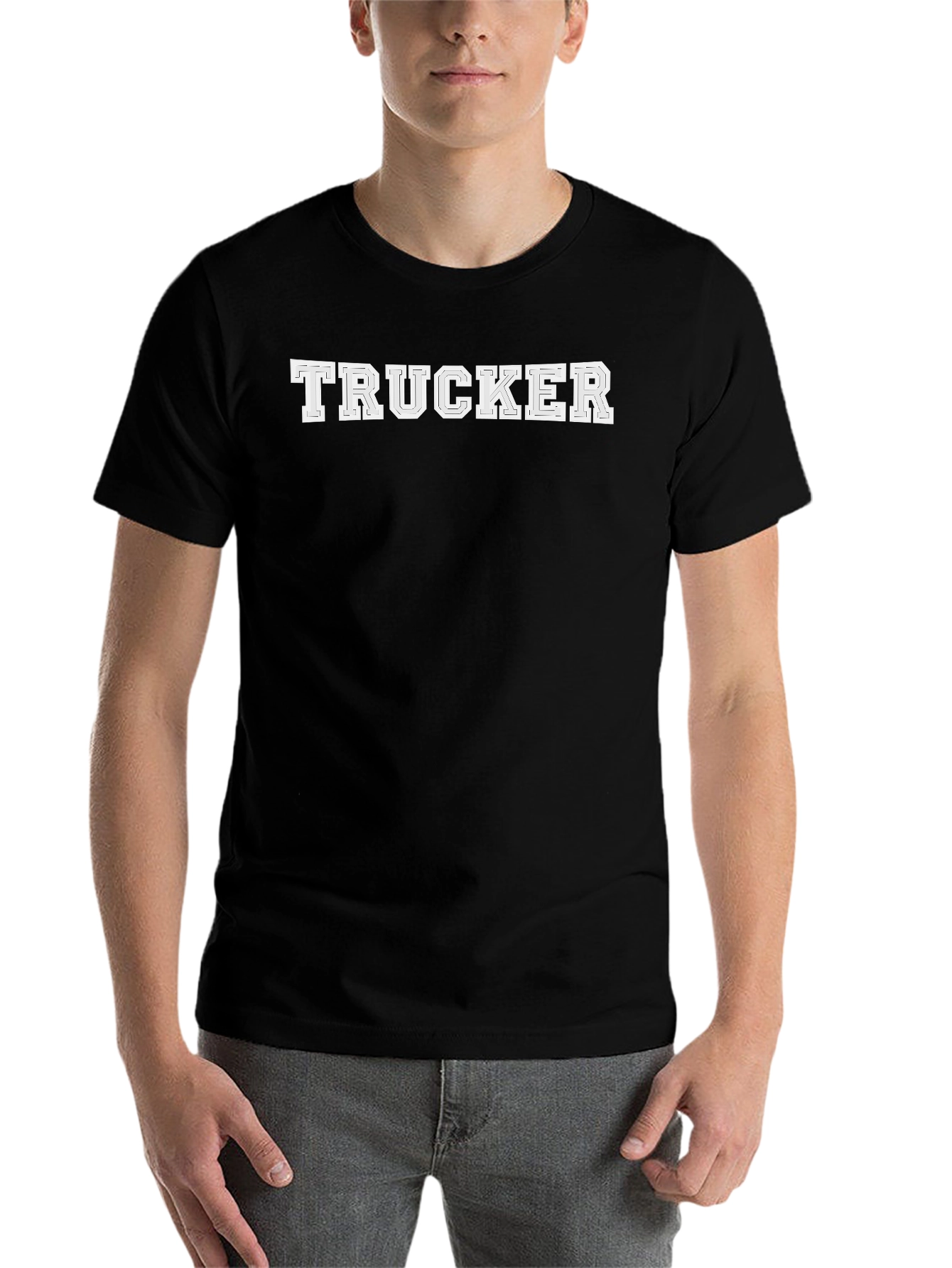 Black Trucker Graphic Print Short Sleeve Tee view 7