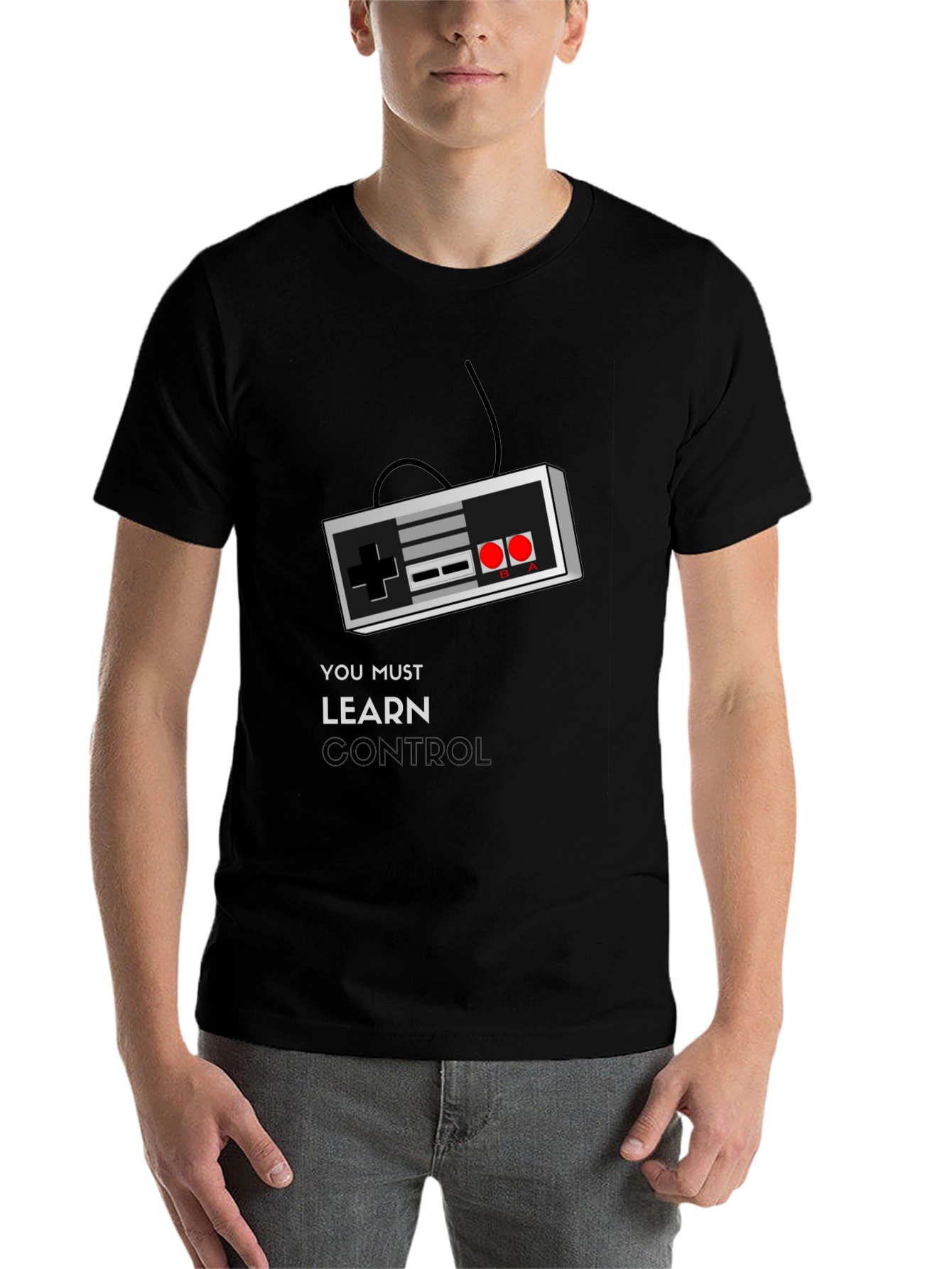 Black Retro Gamer T-Shirt - Learn Control view 7