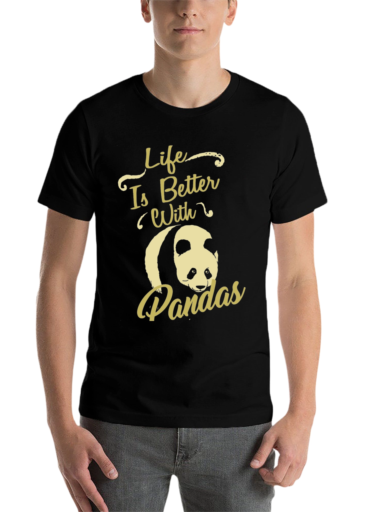 Black Life is Better with Pandas Graphic T-Shirt view 7